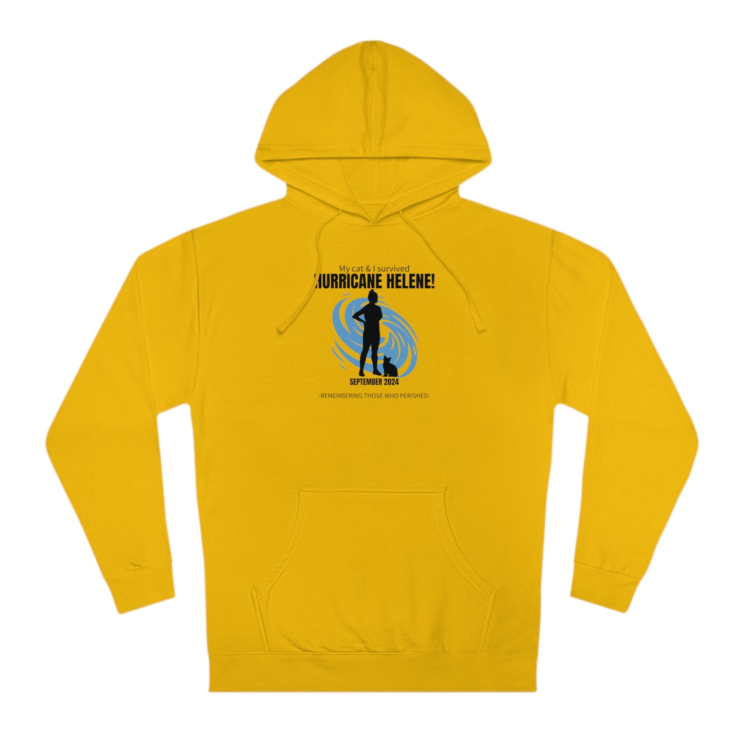 Hurricane Helene Cat Lady Survivor Hooded Sweatshirt