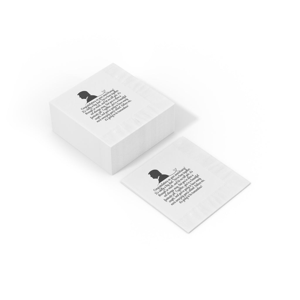 Trump Anniversary Wishes White Coined Napkins