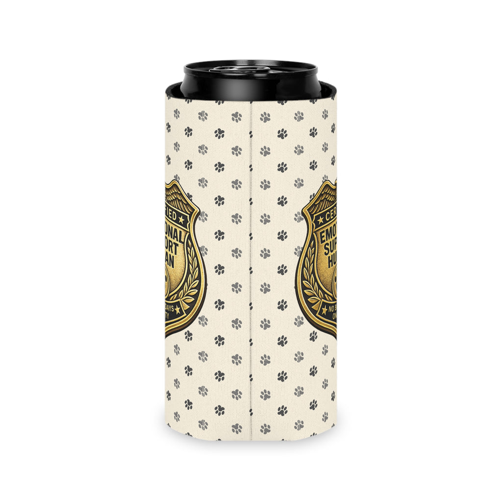 Certified Emotional Support Human Can Cooler | Funny Cat Lover Koozie