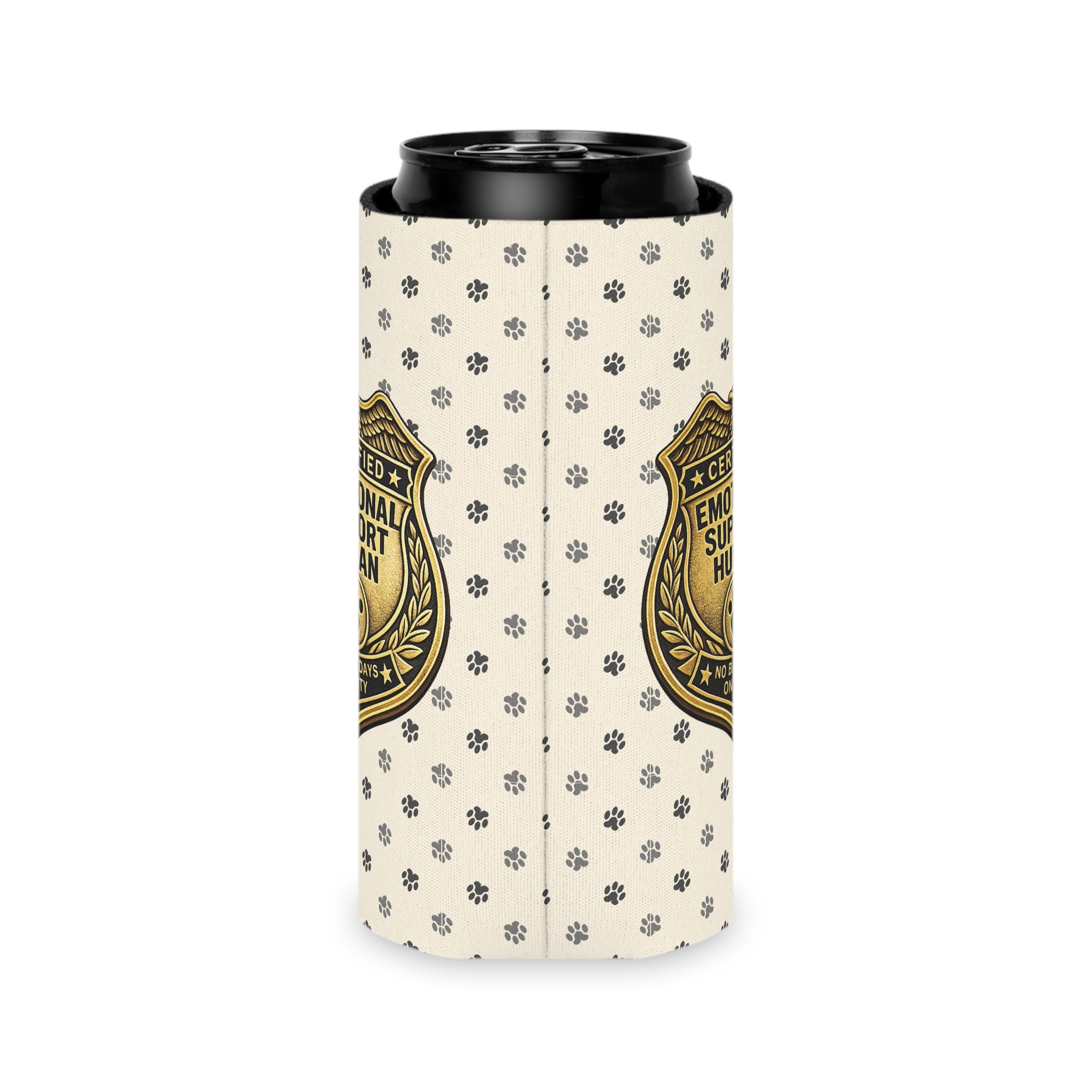 Certified Emotional Support Human Can Cooler | Funny Cat Lover Koozie