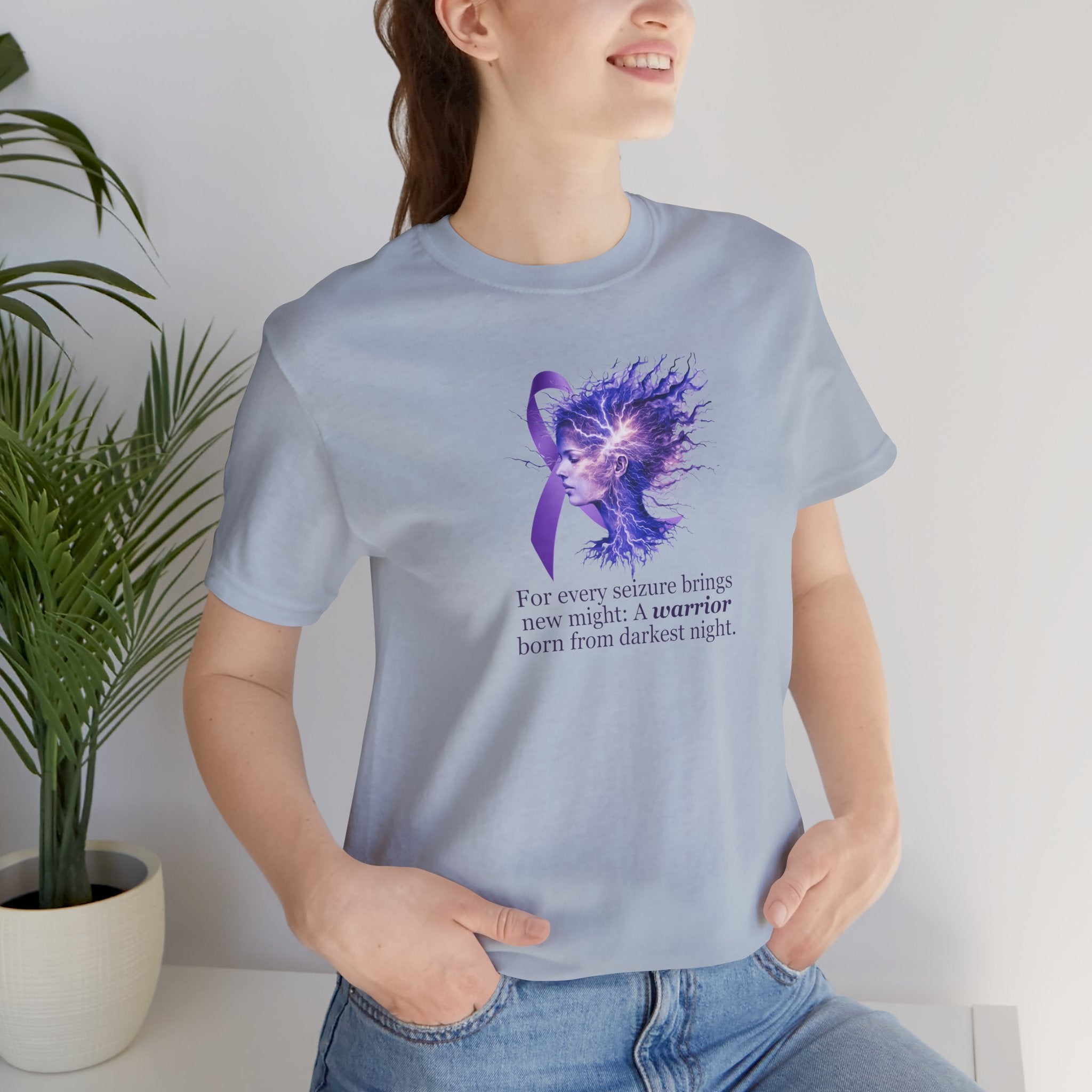 Photo depicting the ​A Warrior is Born Unisex Jersey Short Sleeve Tee from EpiAl's Shop.