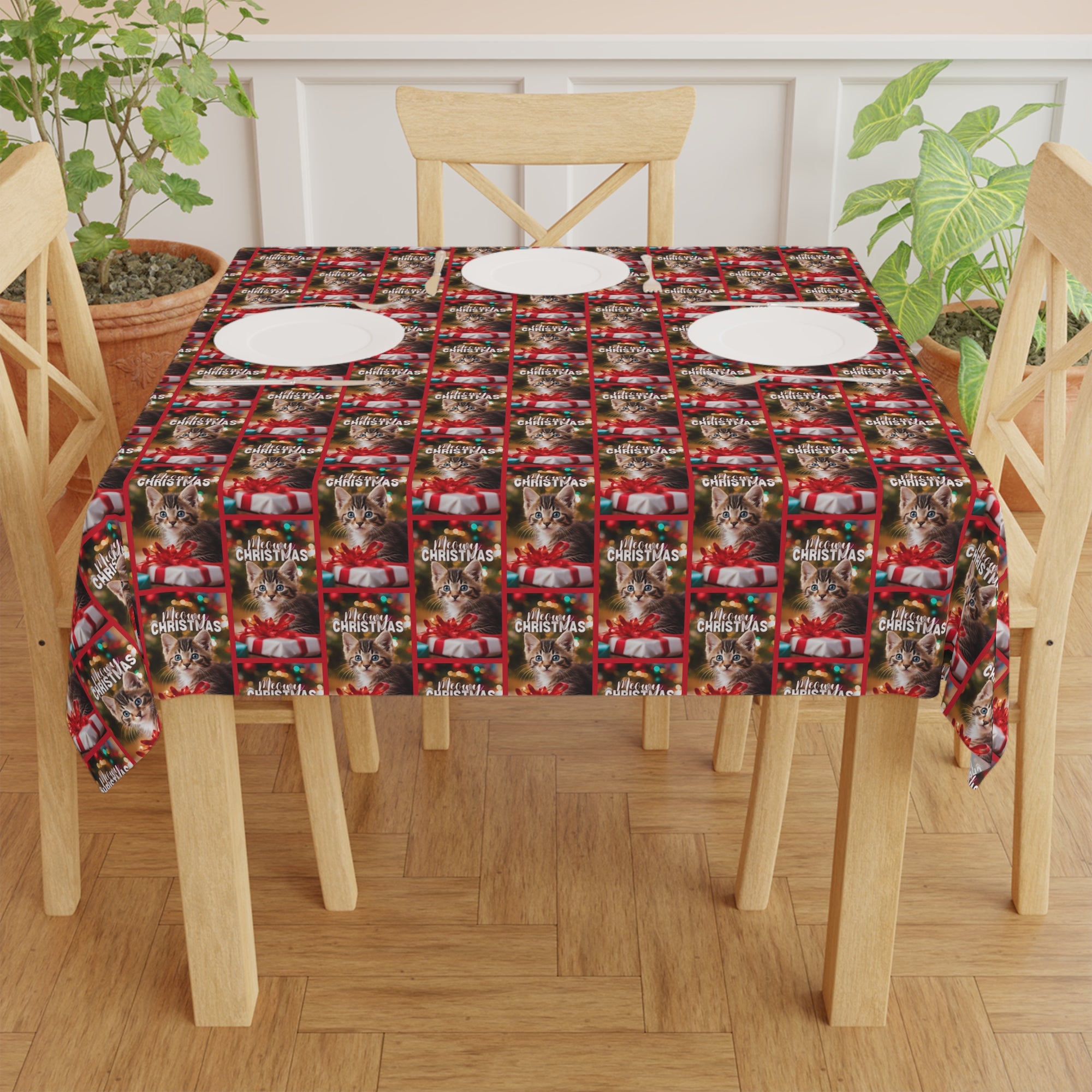 Meowy Christmas Tablecloth