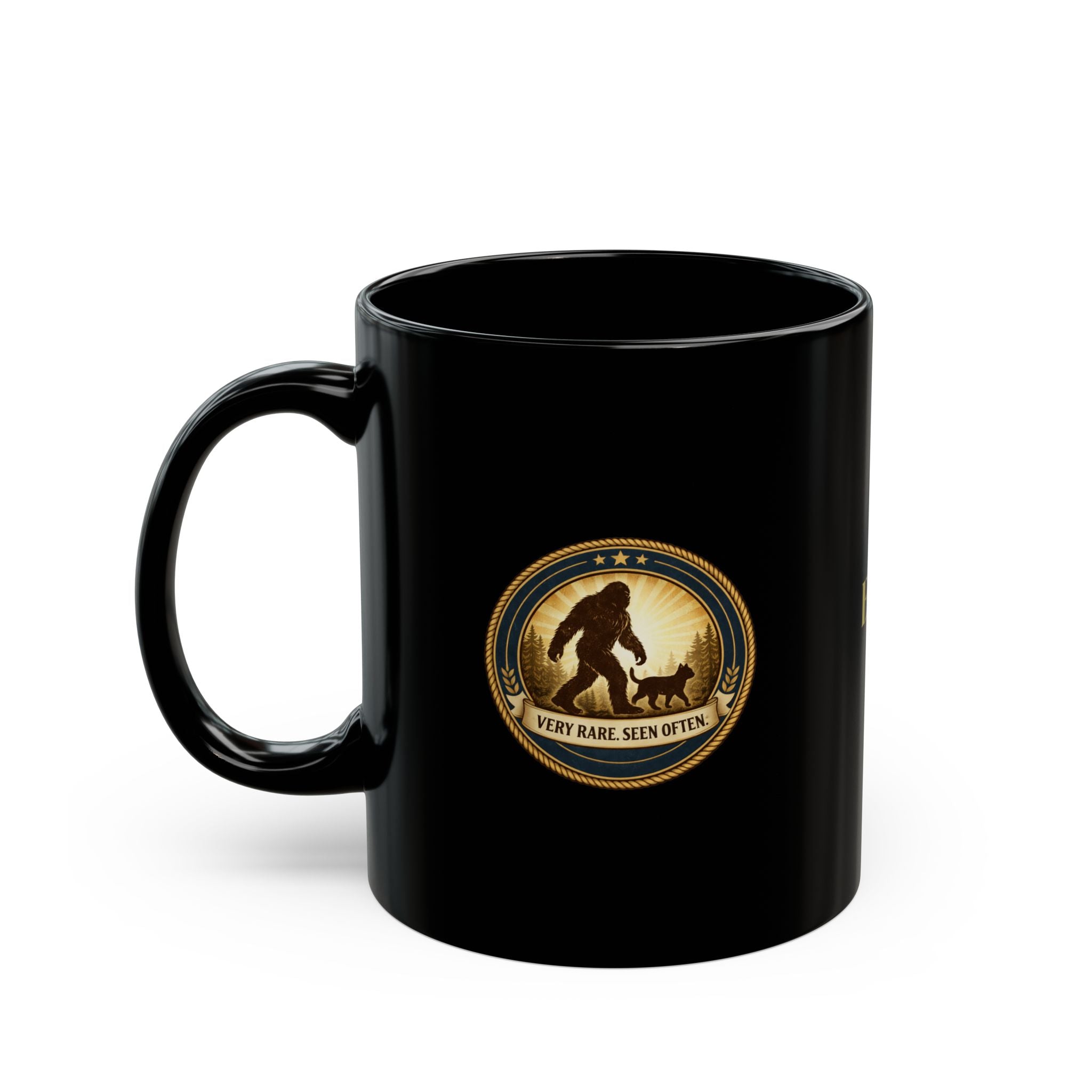 Very Rare. Seen Often. Black Ceramic Coffee Mug