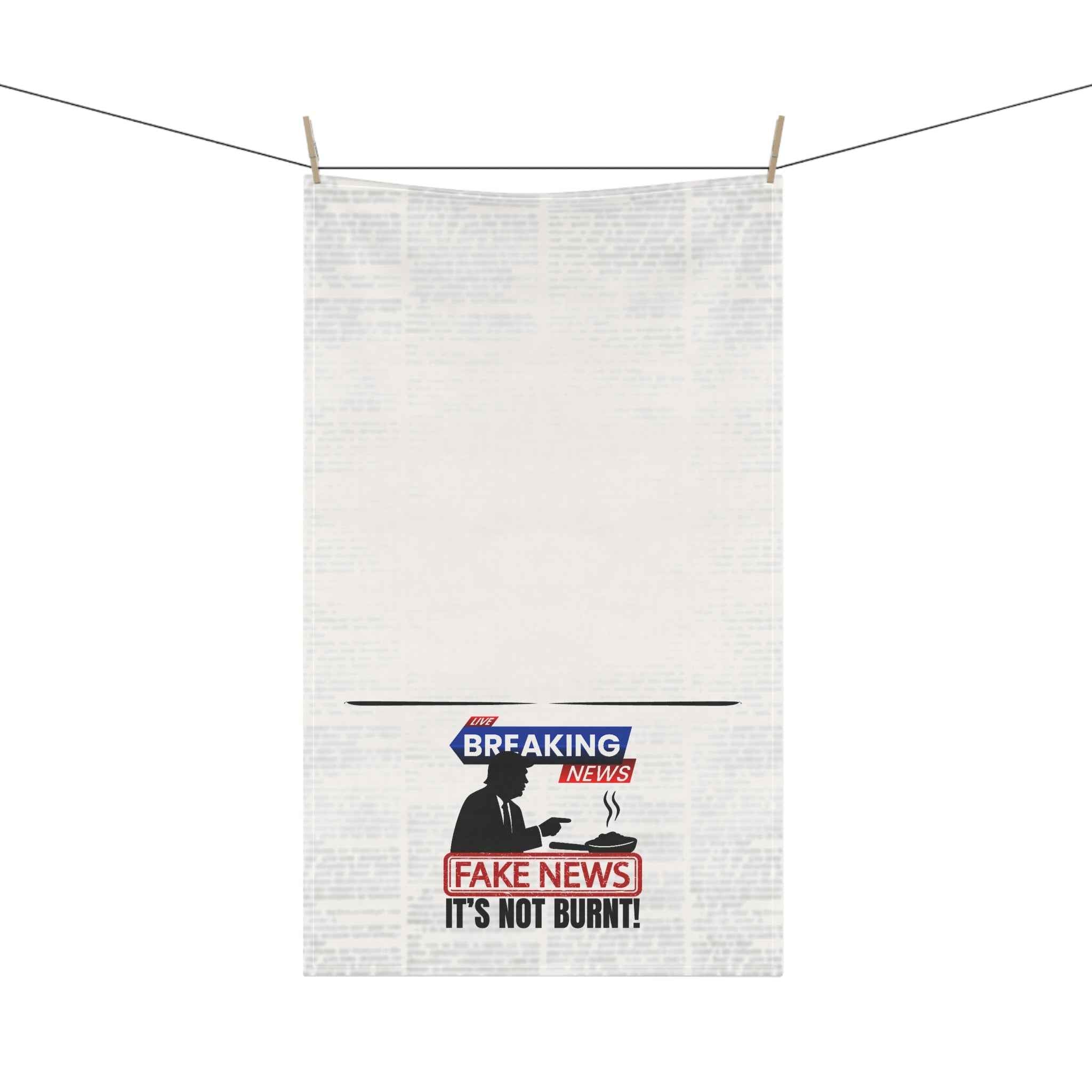 “Fake News! It’s Not Burnt.” Political Parody Kitchen Towel