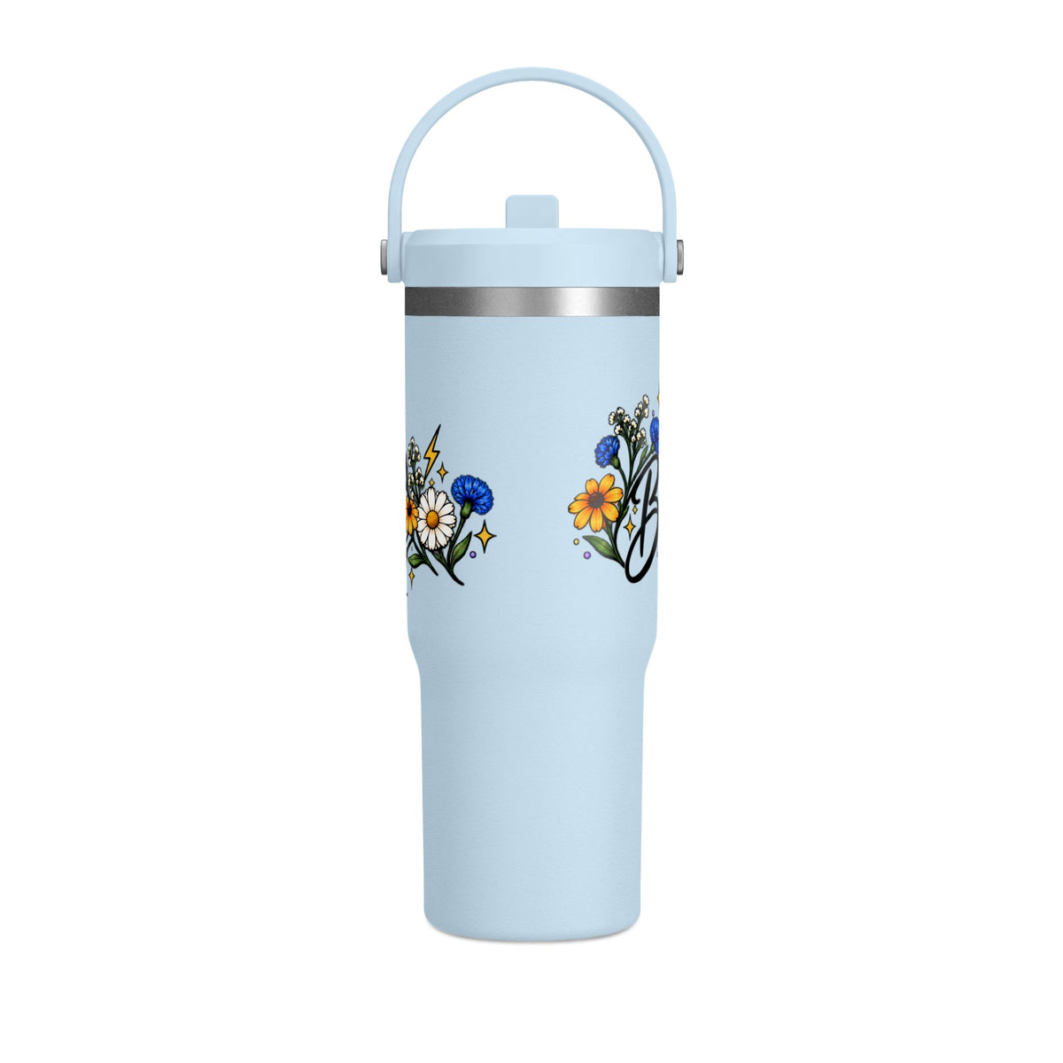 Beautifully Electric 32 oz Tumbler | Epilepsy Awareness Floral Travel Cup