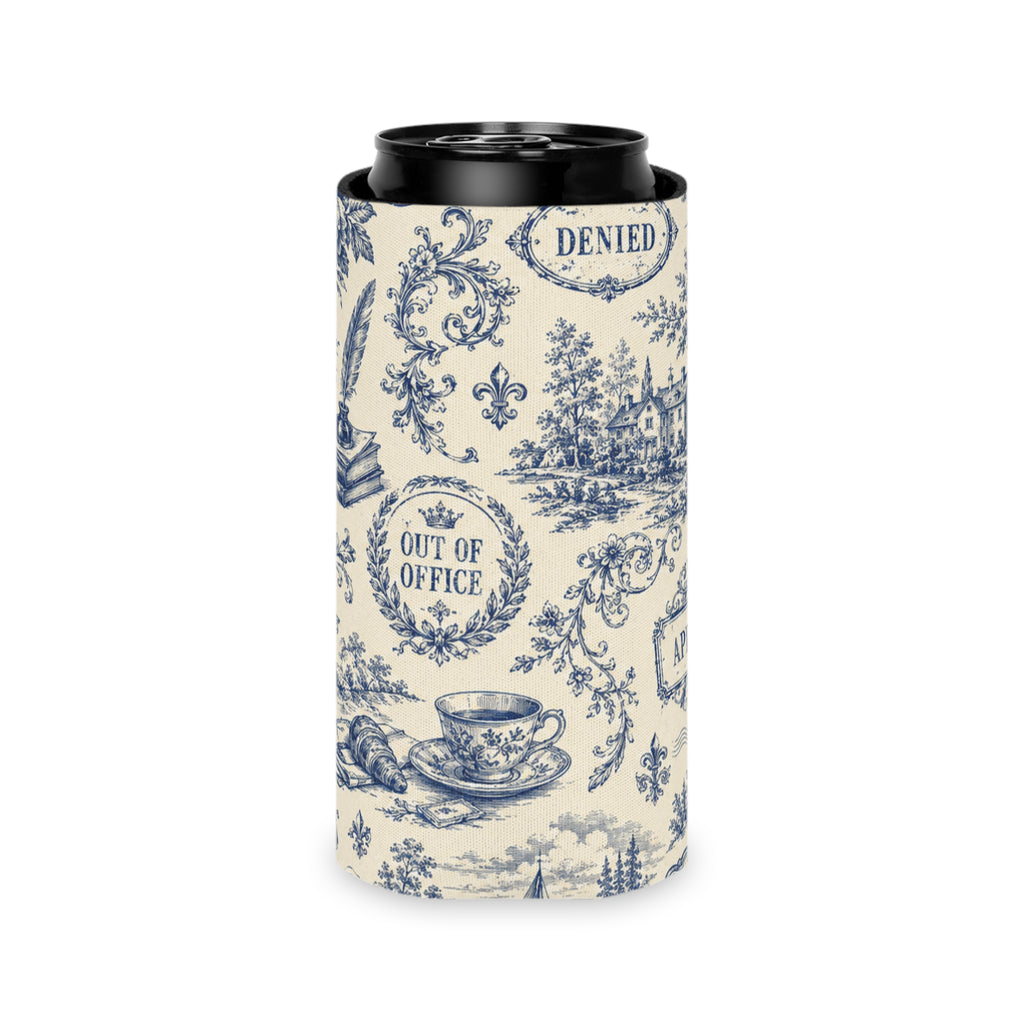 Out of Office Toile Can Cooler