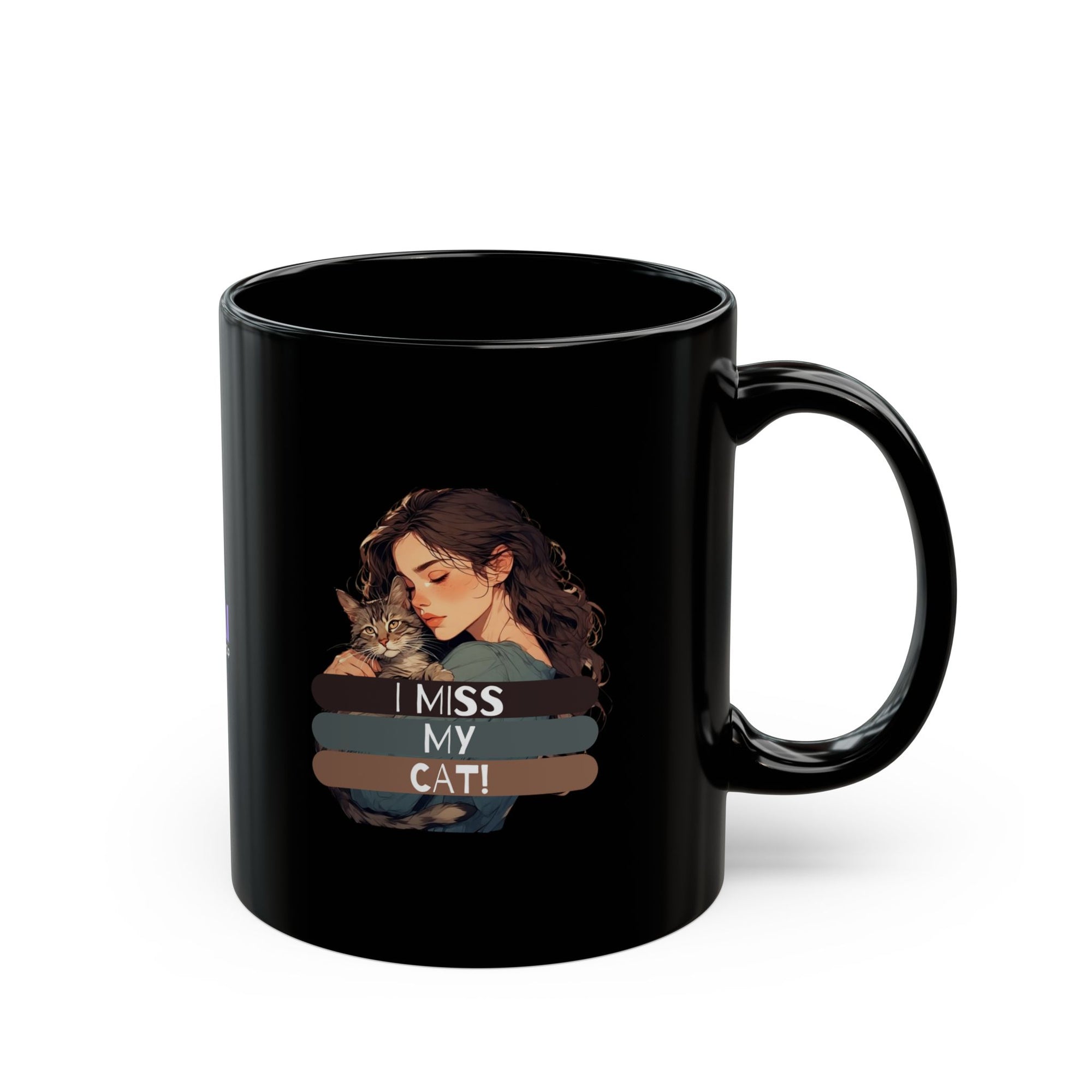 I Miss My Cat Black Mug