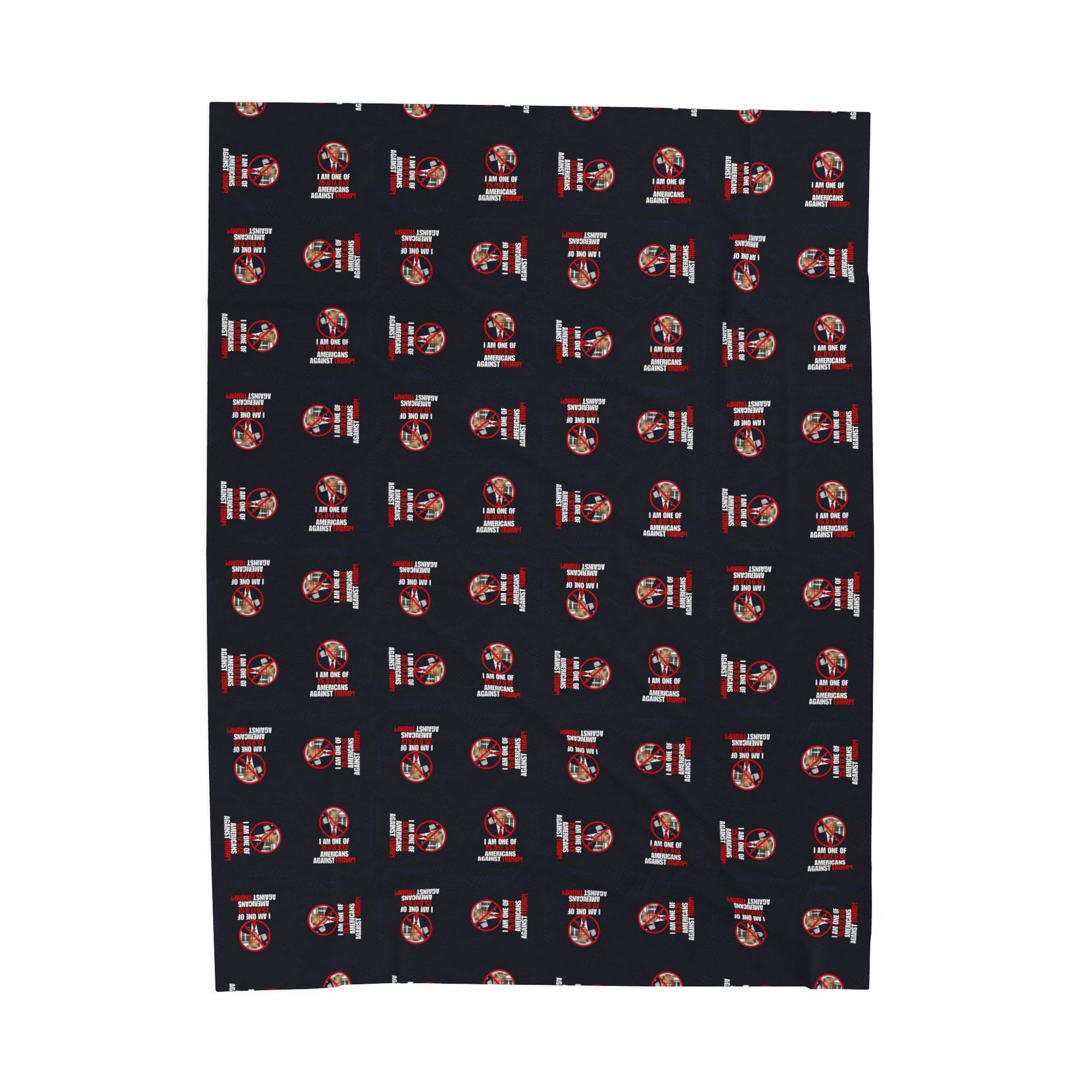 Cozy Velveteen Plush Blanket – Americans Against Trump Design Printify
