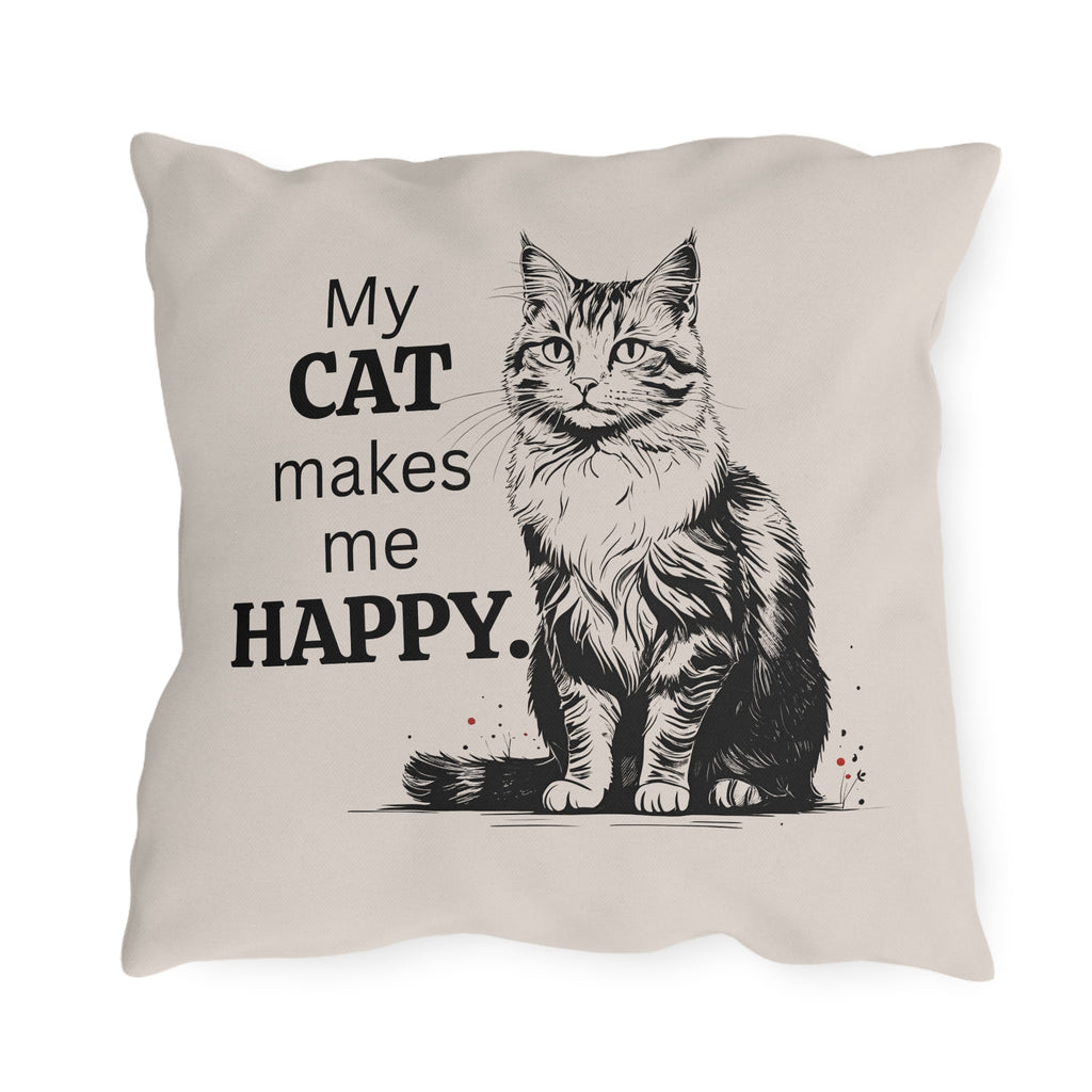 Cat-Themed Outdoor Pillows, Cozy Decor for Cat Lovers
