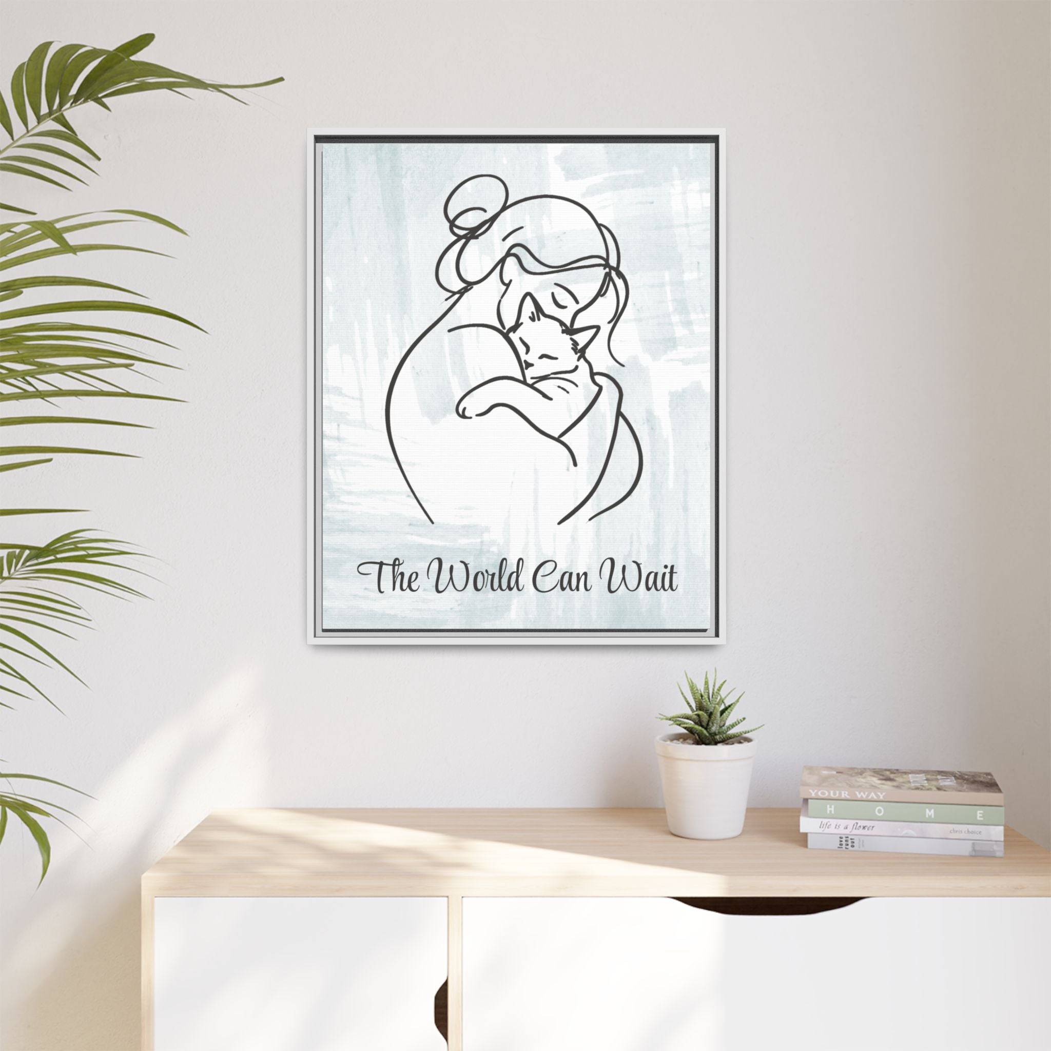 The World Can Wait Cat Canvas Print