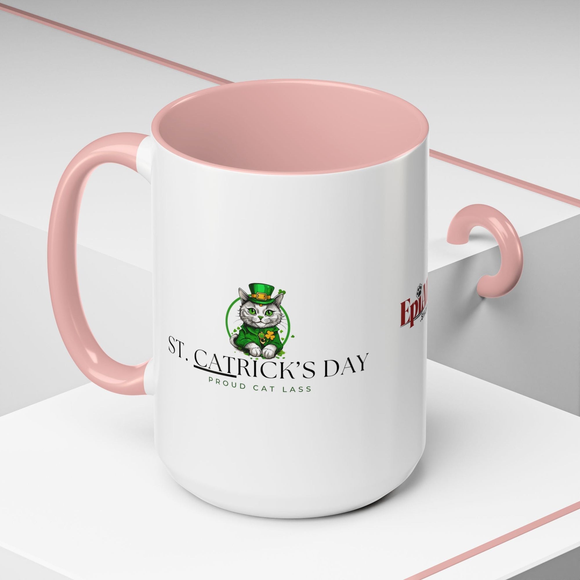 St. Patrick's Day Cat Coffee Mug - Proud Cat Lass Design Printify