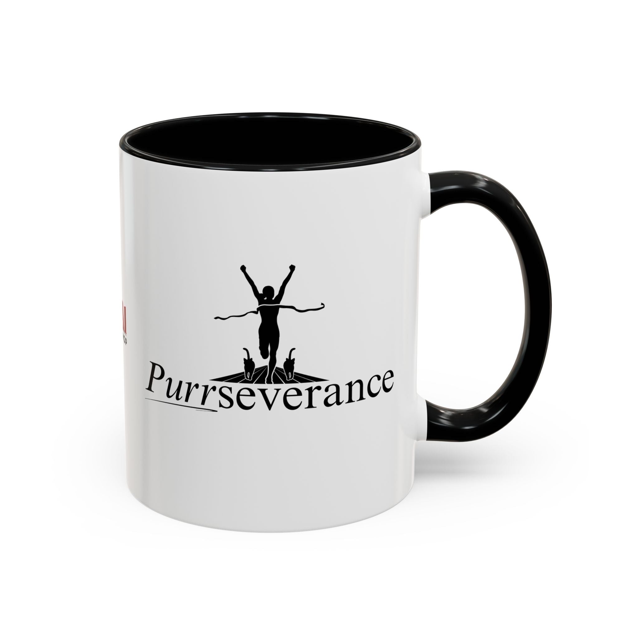 Photo depicting the ​Purrseverance Accent Coffee Mug (11, 15oz) from EpiAl's Shop.