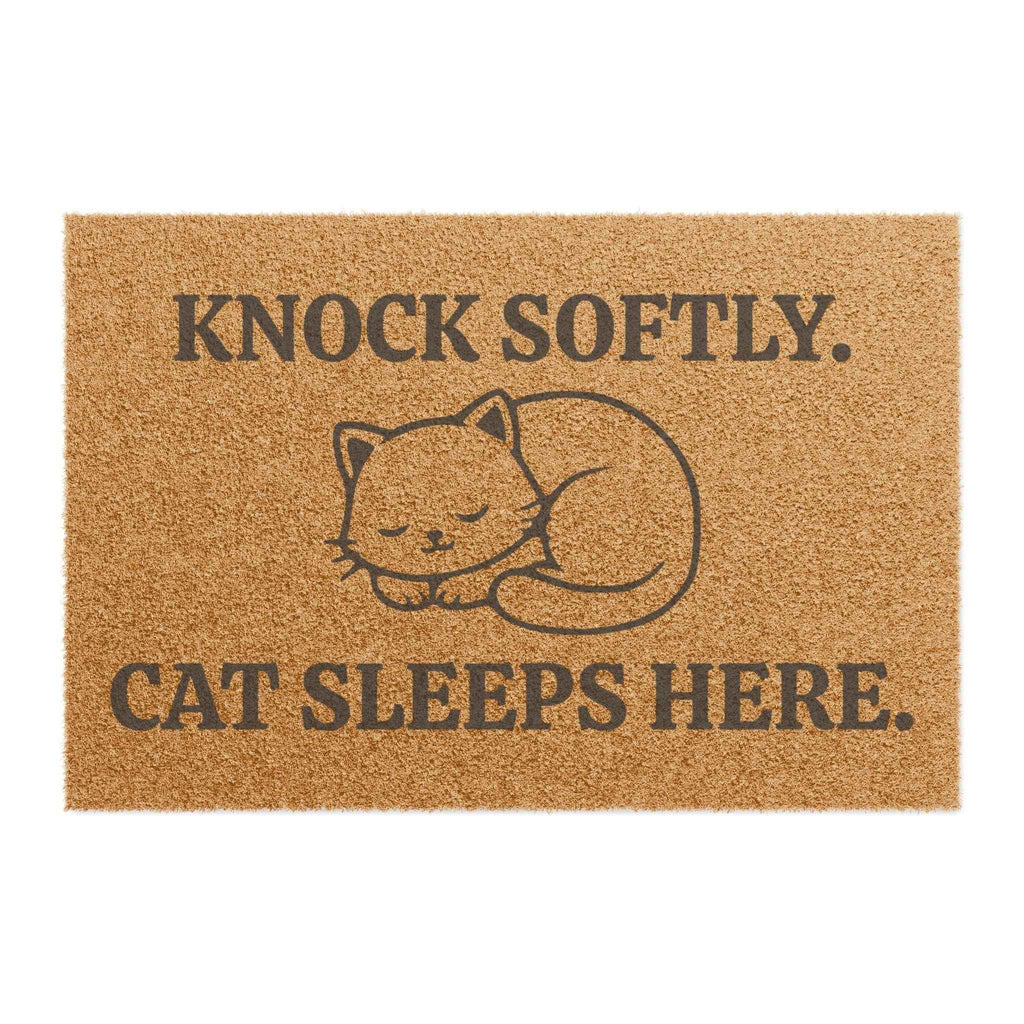 Cute Cat Lover Doormat – Knock Softly Entryway Mat