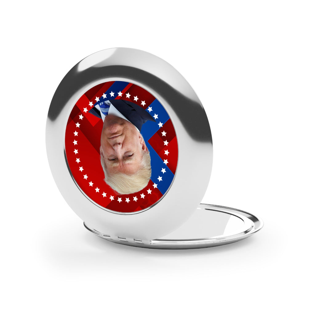 Compact Travel Mirror with Donald Trump Design - Perfect for On-the-Go Reflection Printify