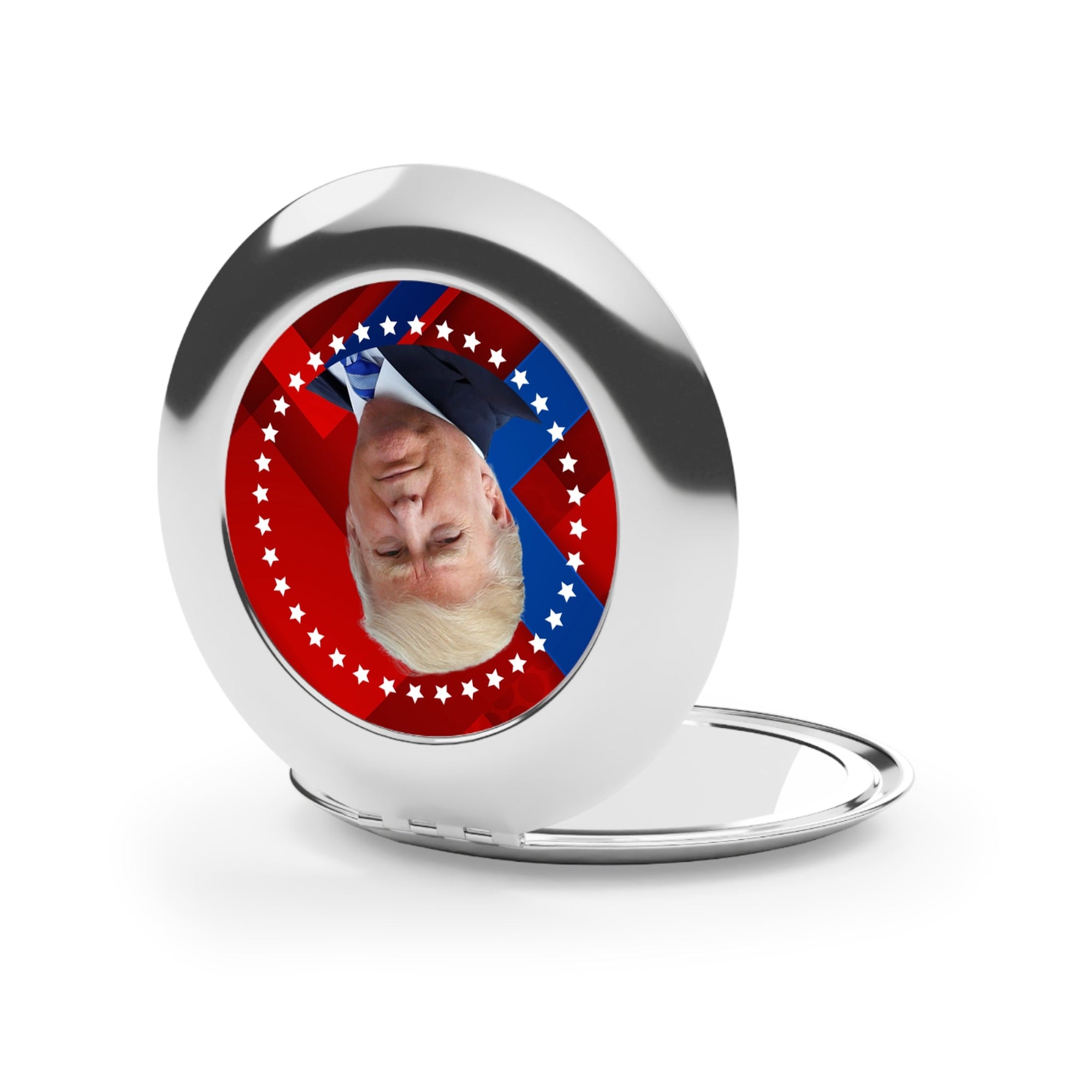 Compact Travel Mirror with Donald Trump Design - Perfect for On-the-Go Reflection Printify