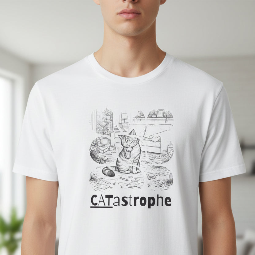CATastrophe Cat Paw Unisex T-Shirt – Funny Cat Chaos Graphic Tee