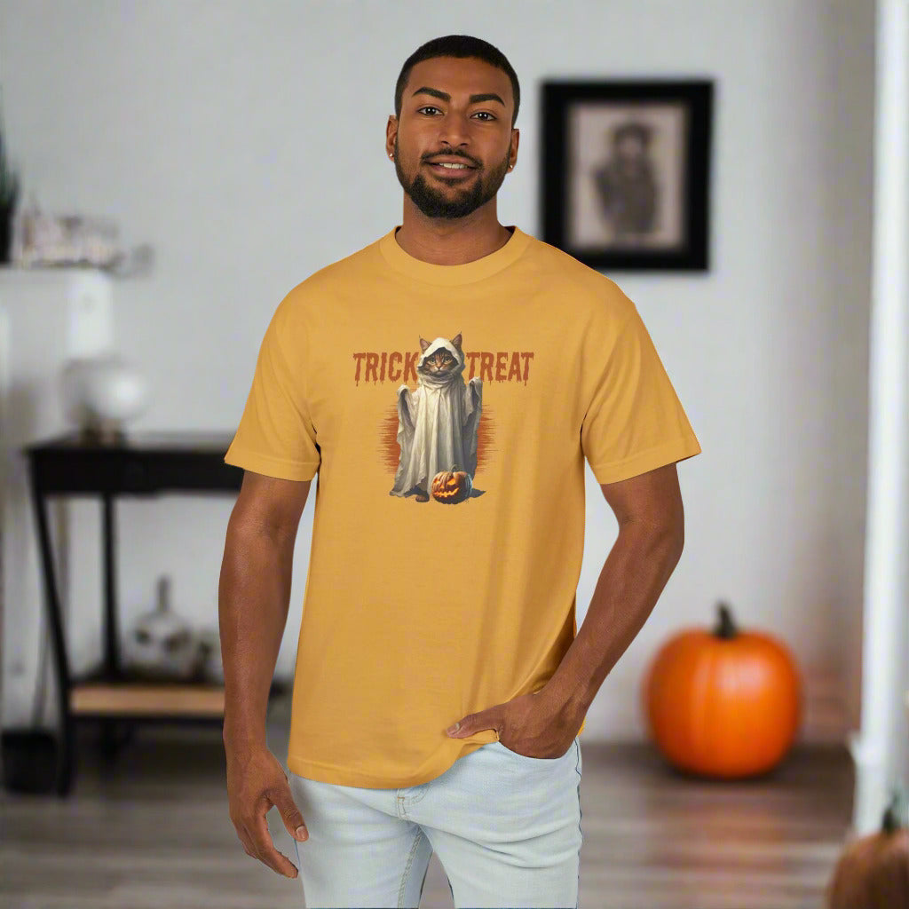 Halloween Trick or Treat Kitty Unisex Tee, Halloween Shirt