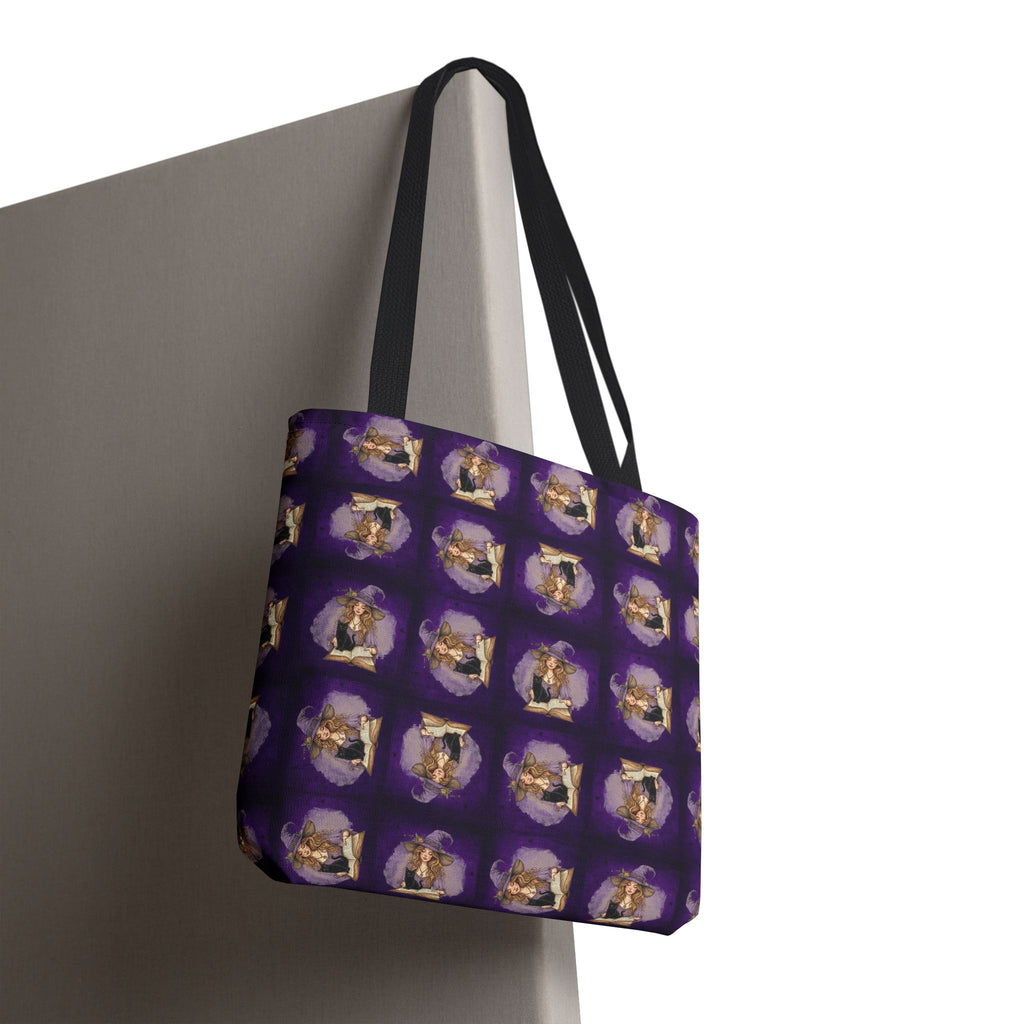 Vibrant Witchy Cat Lady Tote Bag