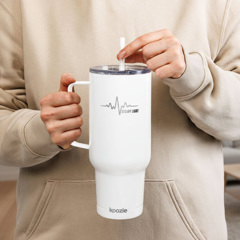 Steady Light 40oz Insulated Tumbler – Engraved Travel Mug with Handle