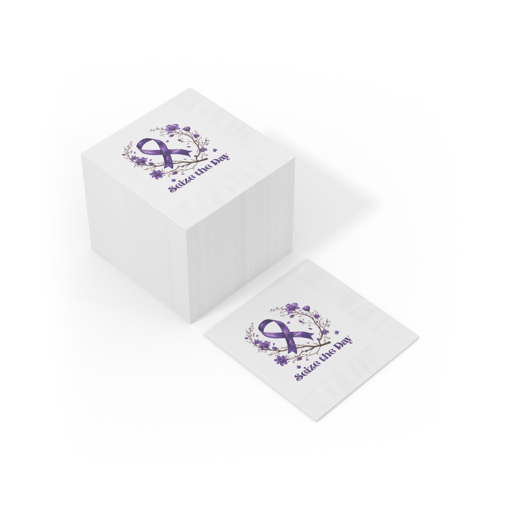 Purple Floral Seize the Day Napkins – Perfect for Celebrations