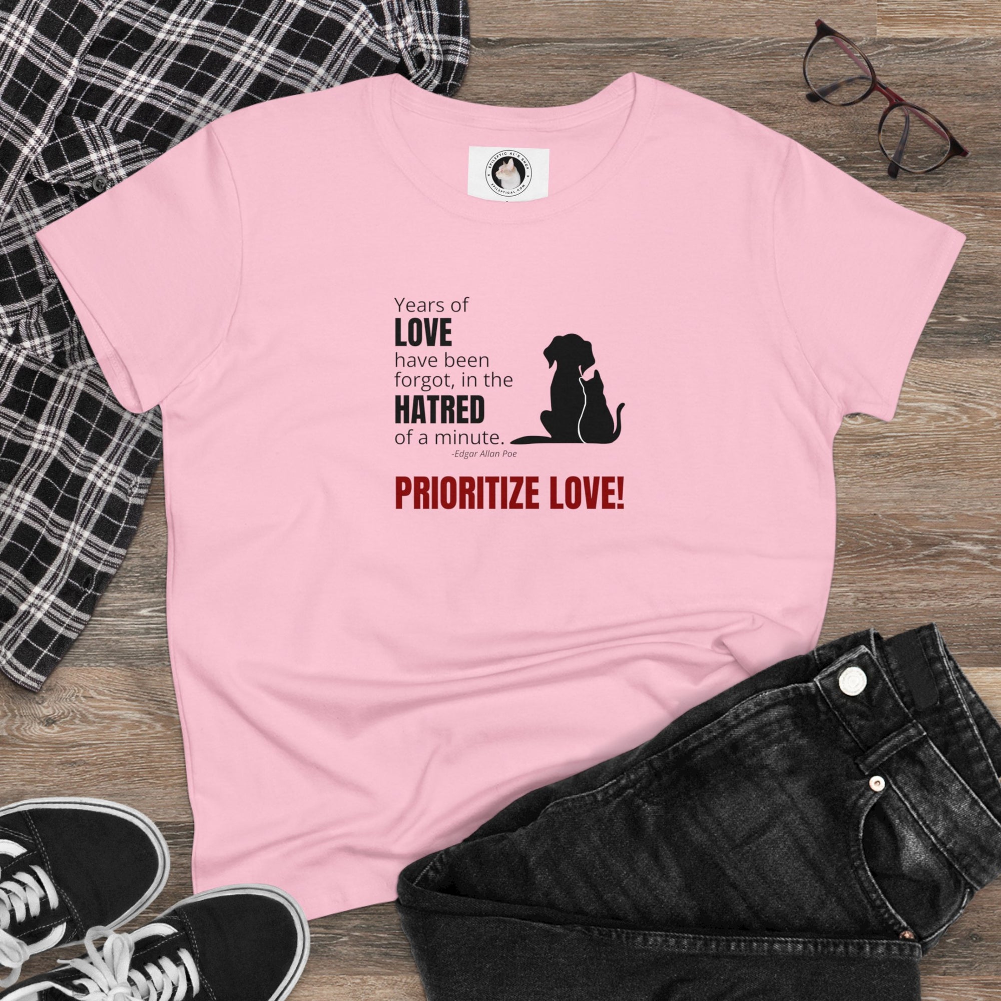 Prioritize Love Women's Midweight Cotton Tee