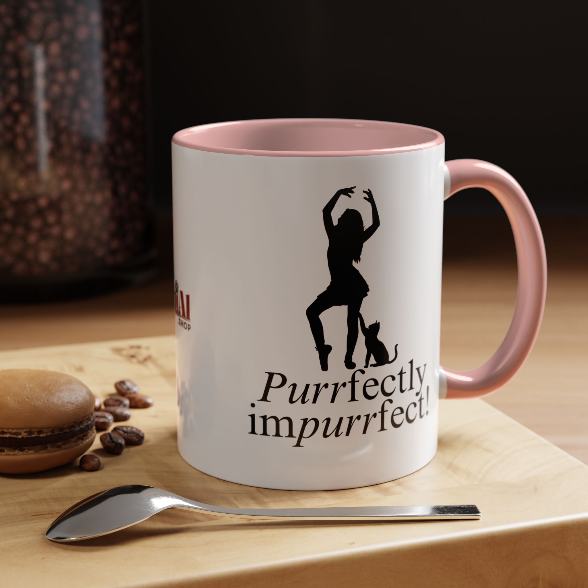 Photo depicting the ​Purrfectly Impurrfect Accent Coffee Mug (11, 15oz) from EpiAl's Shop.