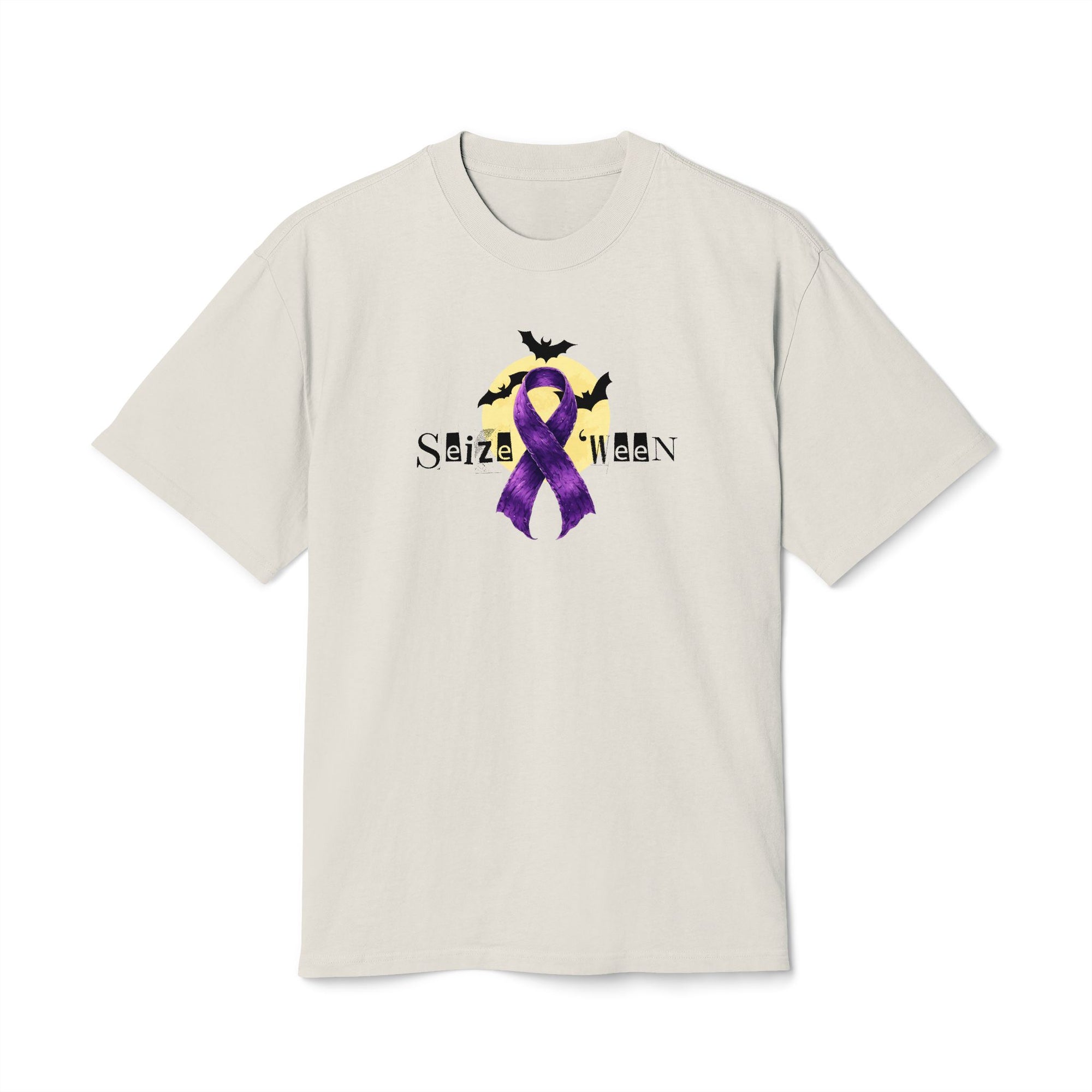 Halloween Purple Ribbon Unisex Faded Tee