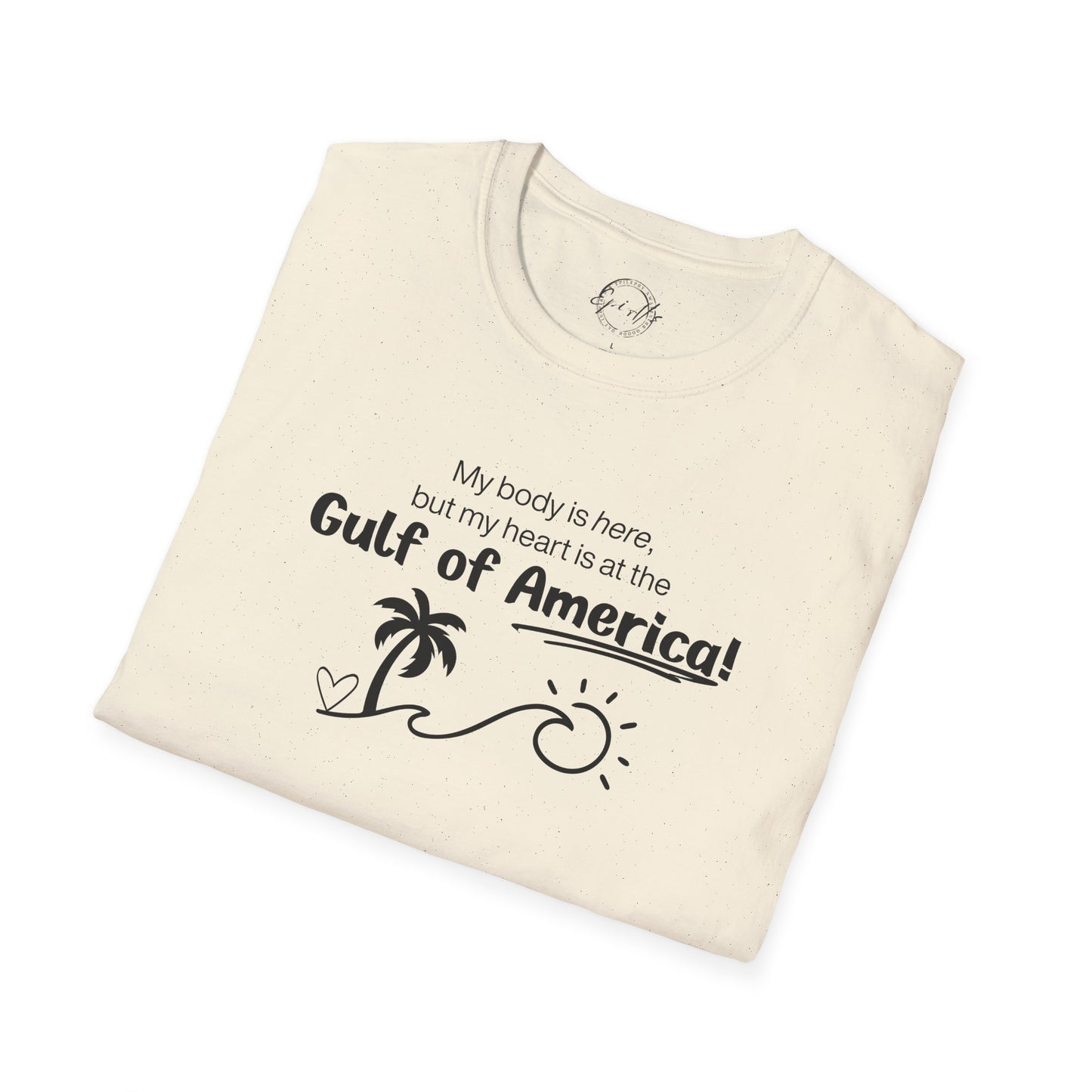 Heart at the Gulf of America Graphic T-Shirt - Perfect for Beach Lovers