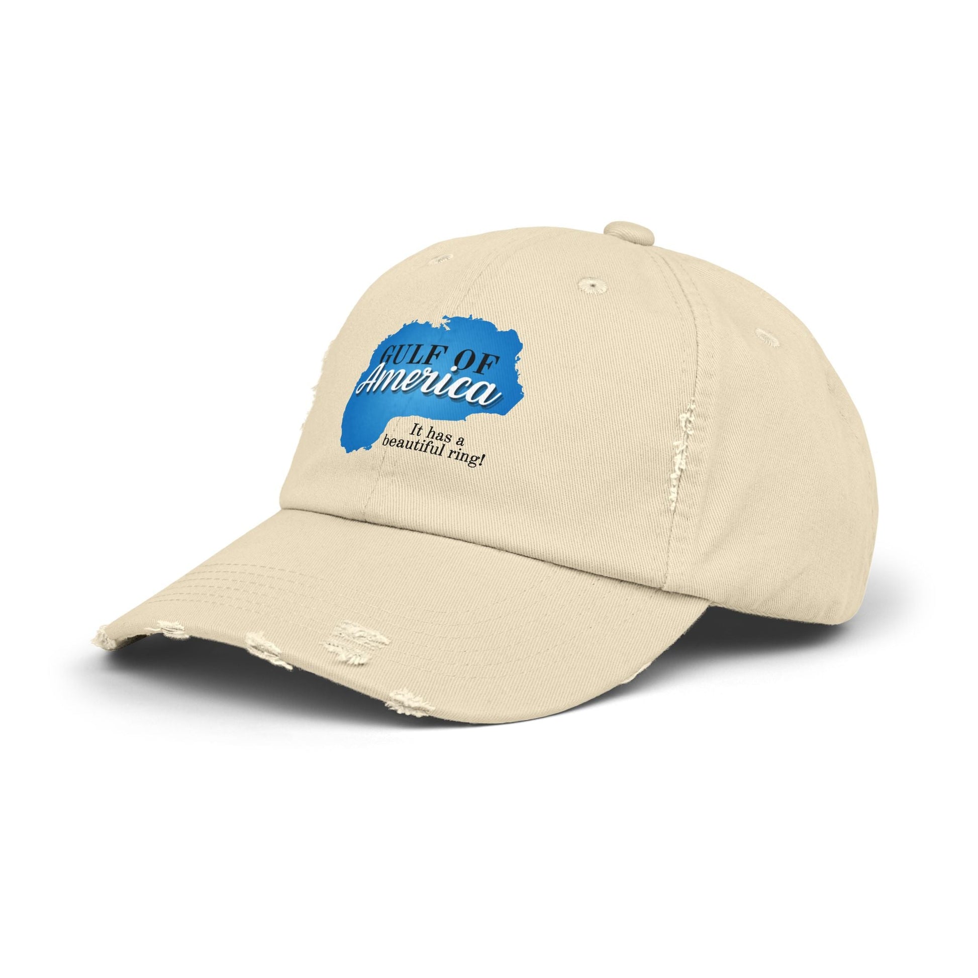 Unisex Distressed Cap - Gulf of America: A Beautiful Ring Printify