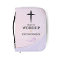 Made for Worship & Cat Snuggles Bible Cover | Christian Cat Lover Zippered Bible Case