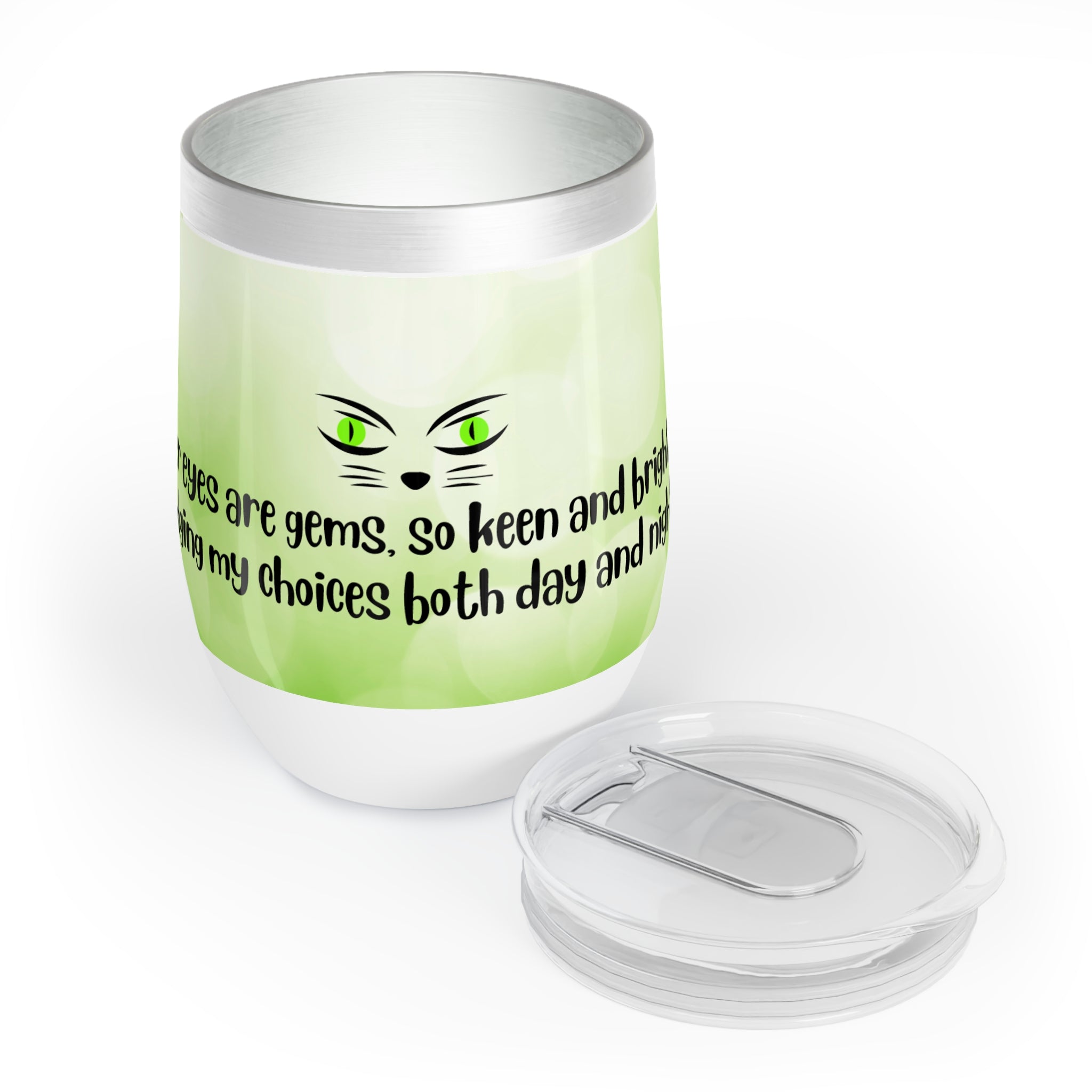 Photo depicting the ​Judging Eyes Chill Wine Tumbler from EpiAl's Shop.