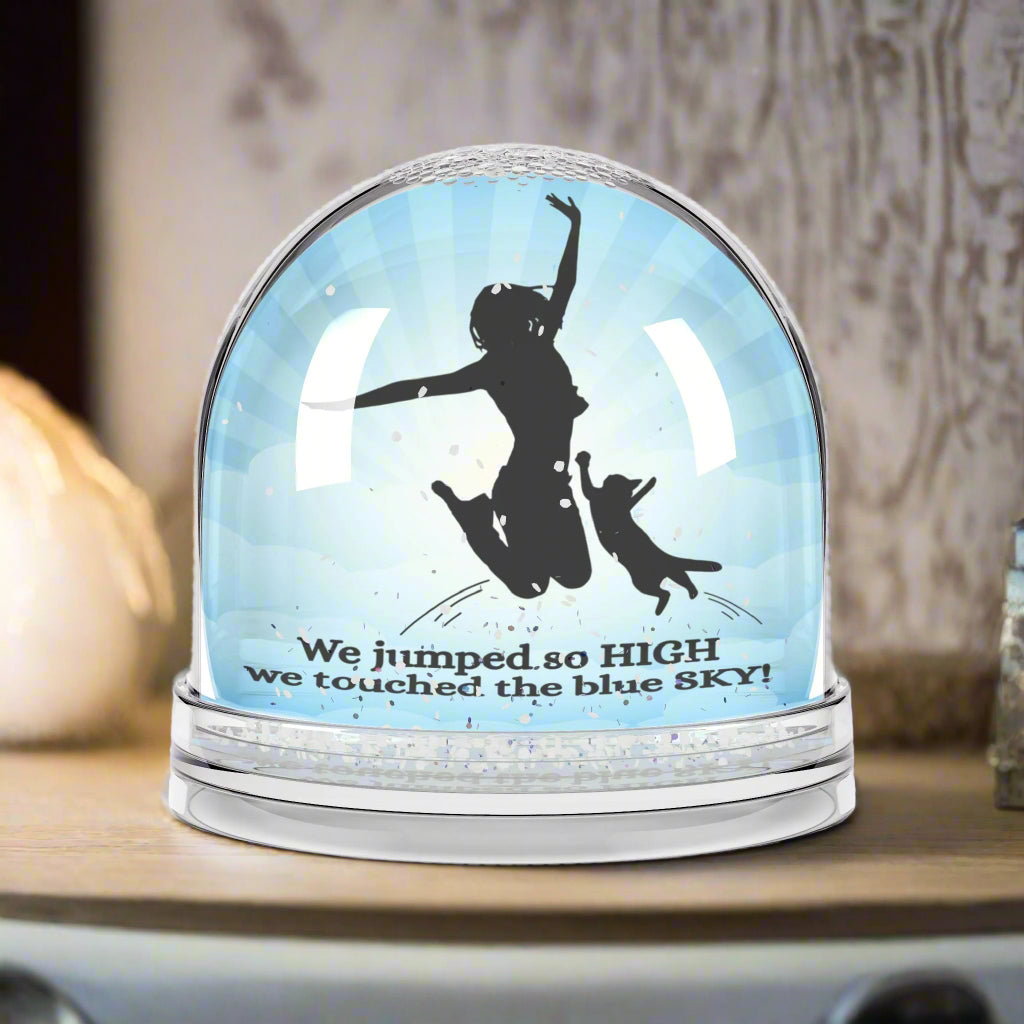 Joyful Cat Lady Snow Globe, Inspirational Decor