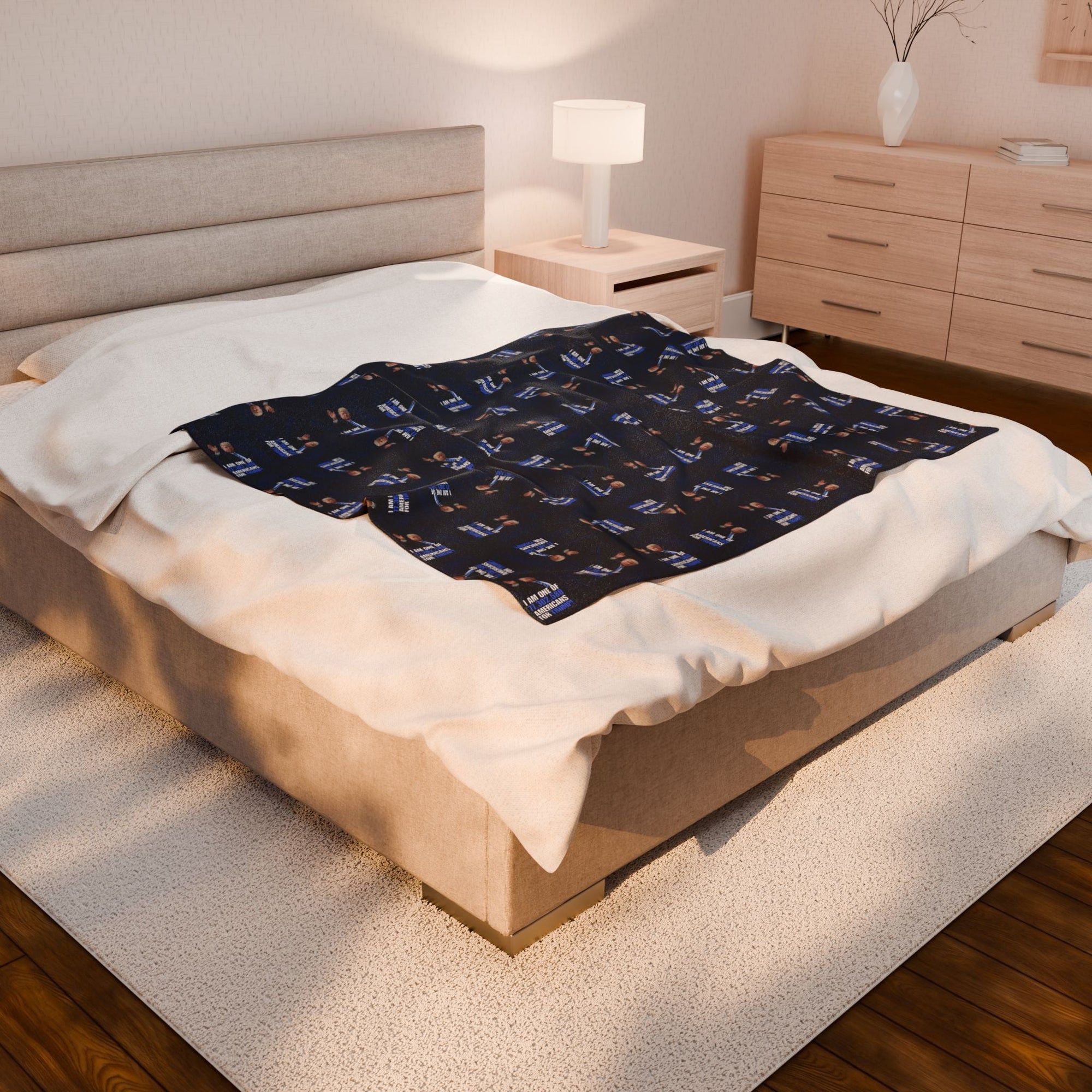 Cozy Velveteen Plush Blanket – Americans for Trump Design Printify
