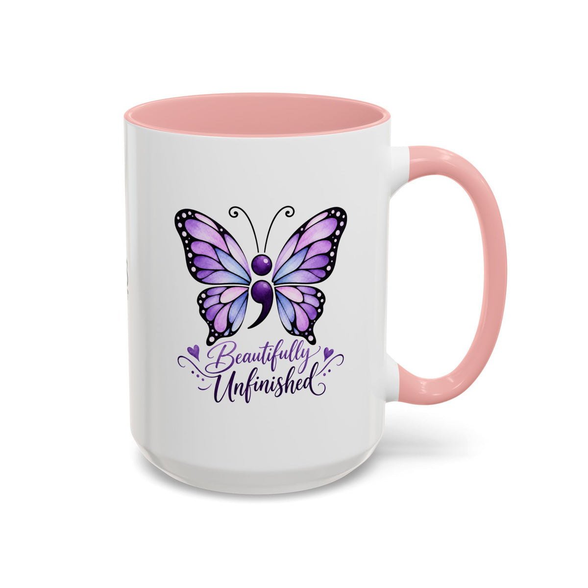 Beautifully Unfinished Semicolon Suicide Awareness Mug