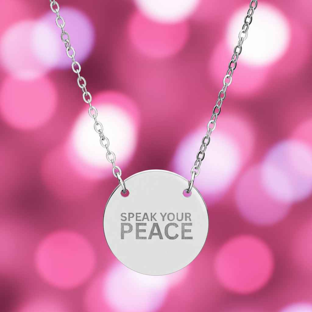 Speak Your Peace Circle Necklace - Engraved Statement Jewelry