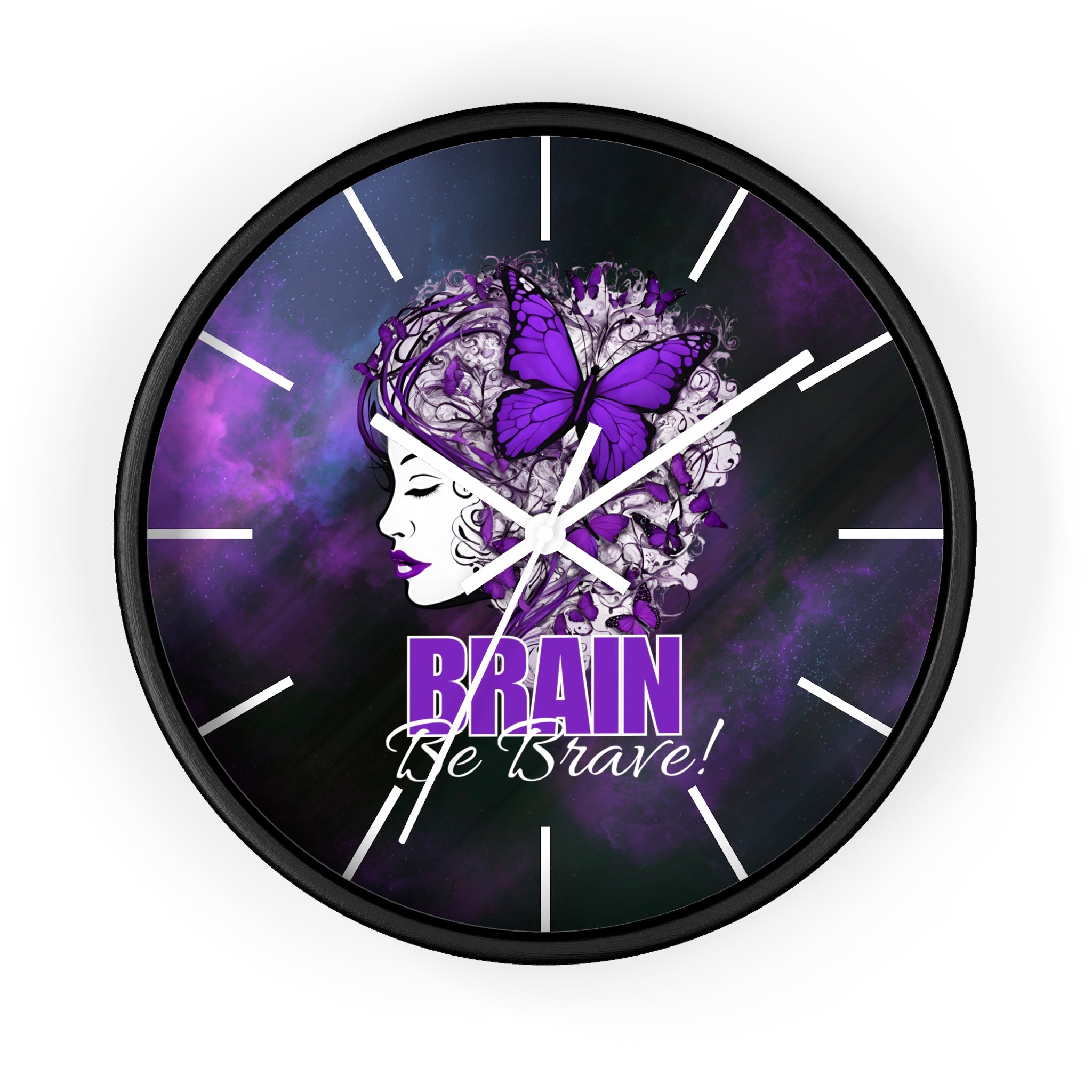 Photo depicting the ​Beautiful Brain Be Brave Wall Clock from EpiAl's Shop.