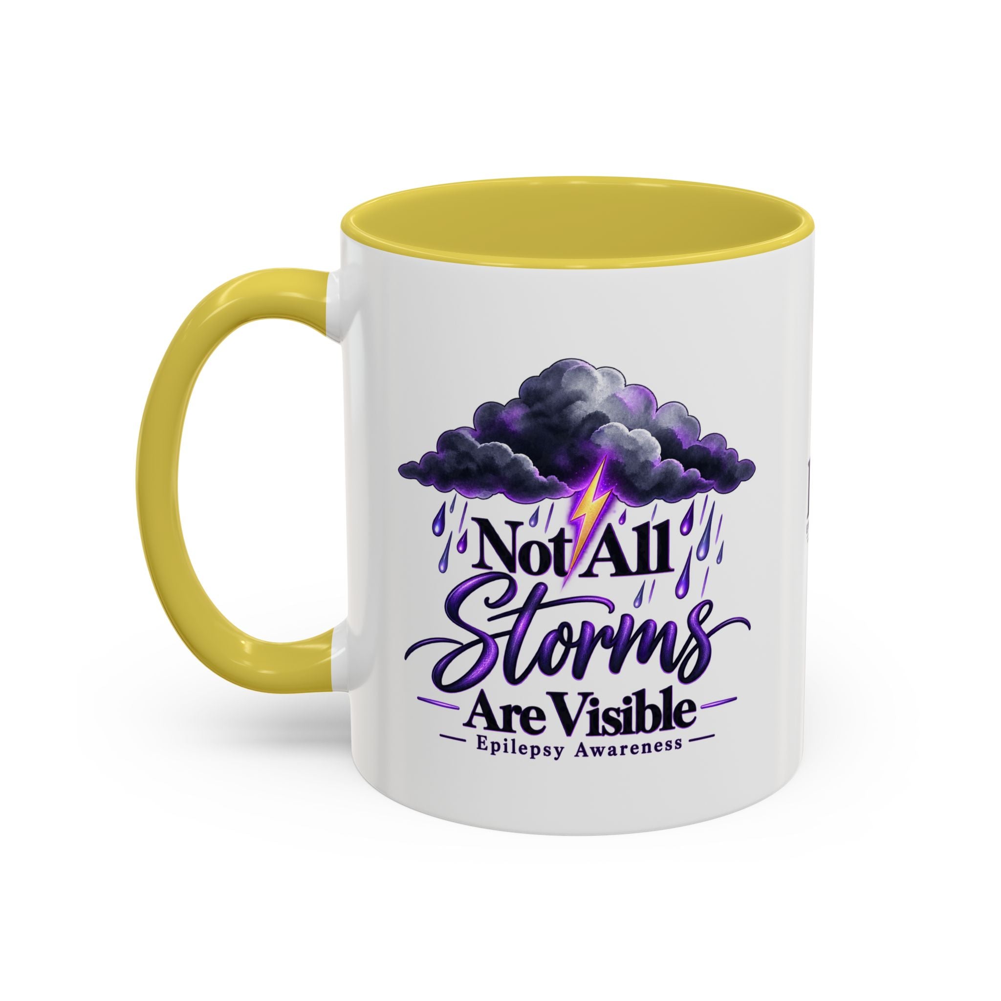 Not All Storms Are Visible Epilepsy Awareness Mug | Purple Storm Cloud Coffee Cup (11oz/15oz)