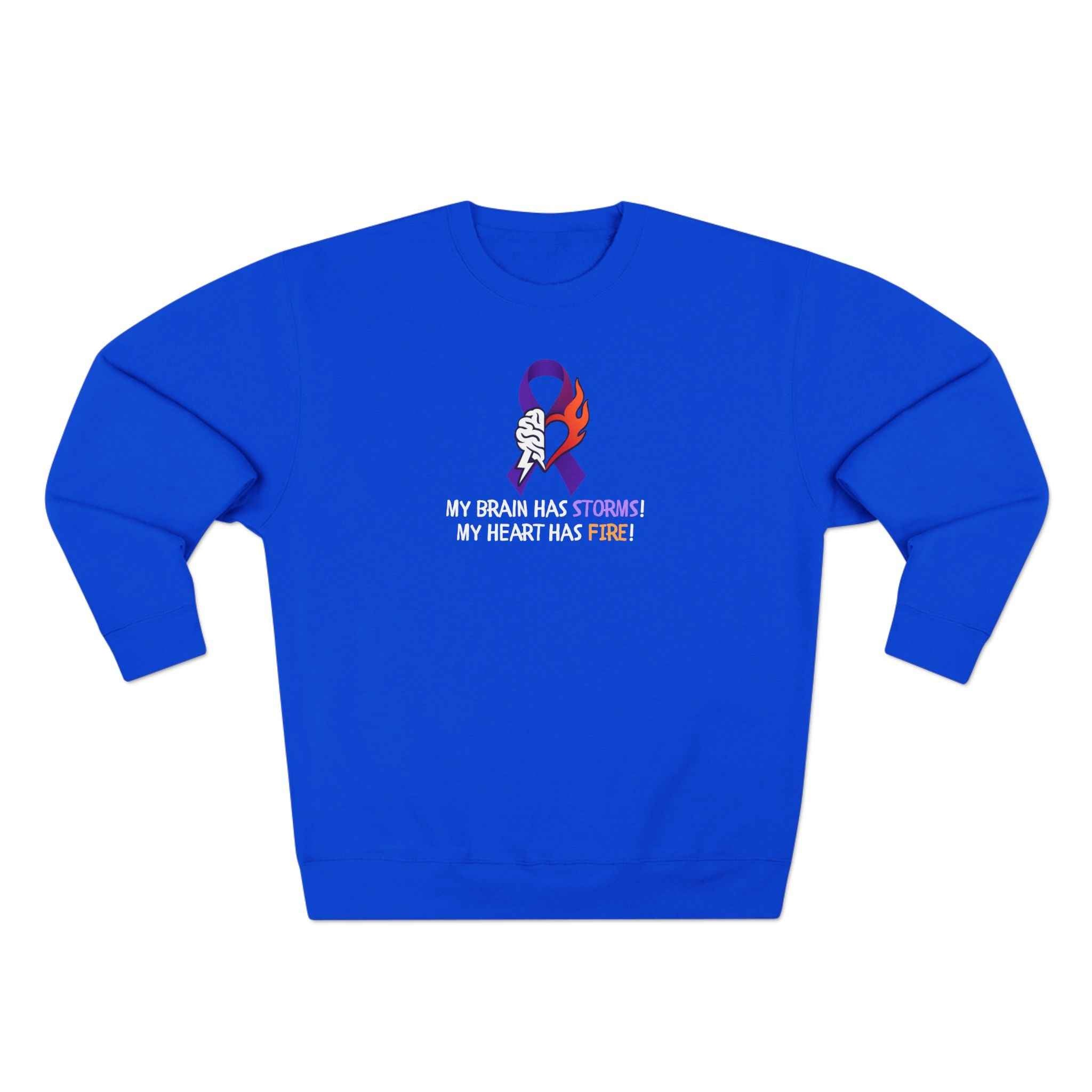 Epilepsy Awareness “Brain Storms & Heart Fire” Unisex Sweatshirt