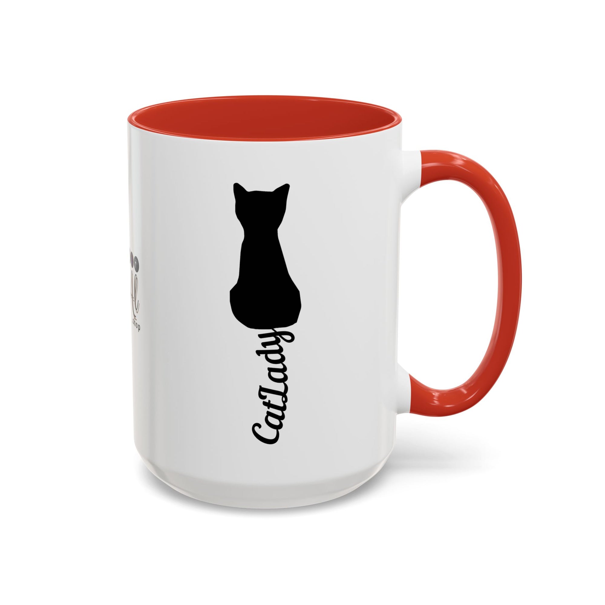 Cursive Tail Cat Lady Coffee Mug, Gift for Cat Lovers