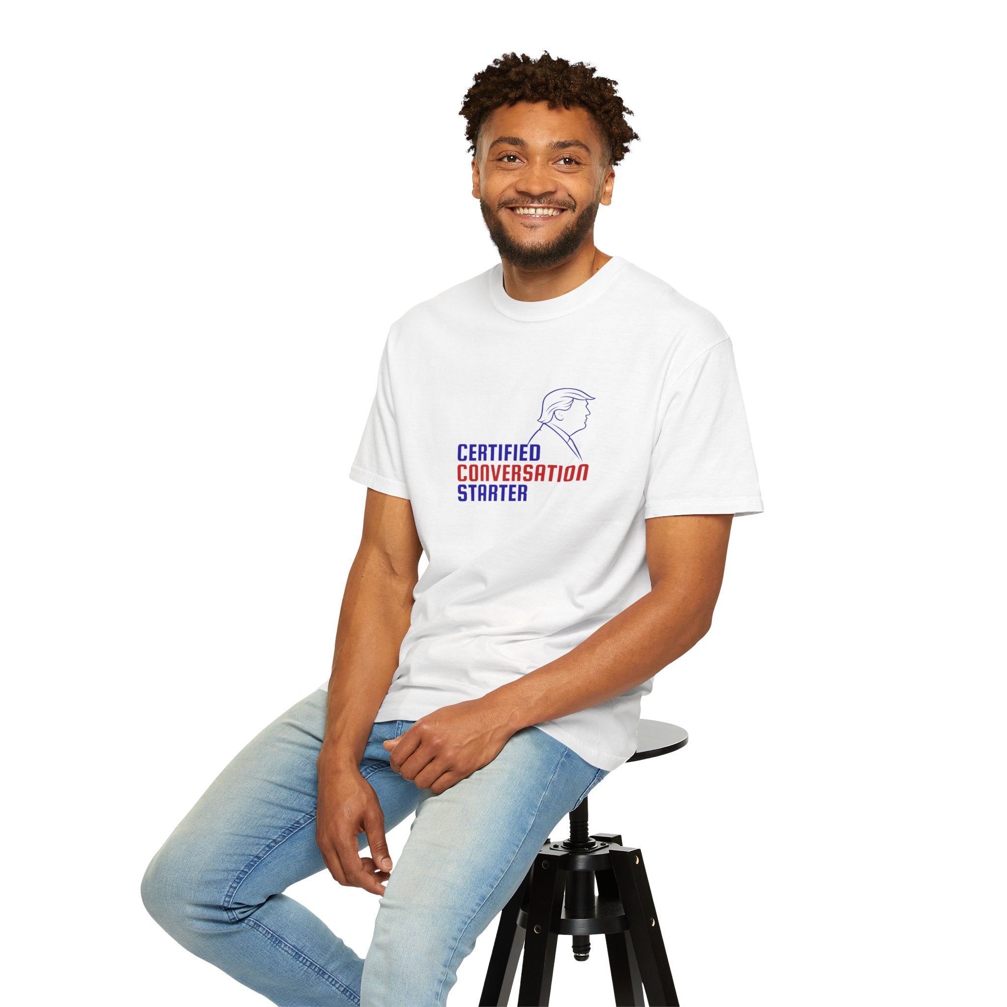 Certified Conversation Starter T-Shirt | Political Parody Tee