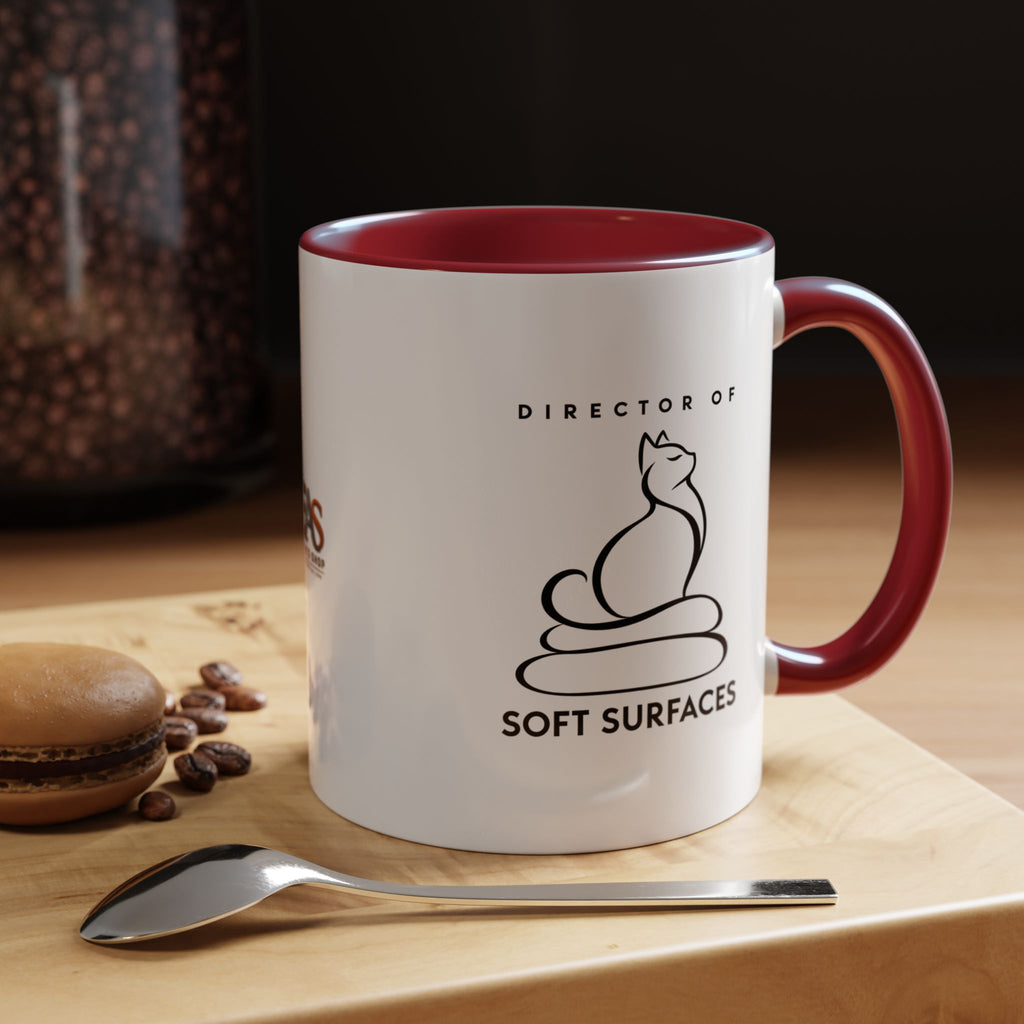 Director of Soft Surfaces Cat Mug | Funny Cat Lover Coffee Cup (11oz/15oz)