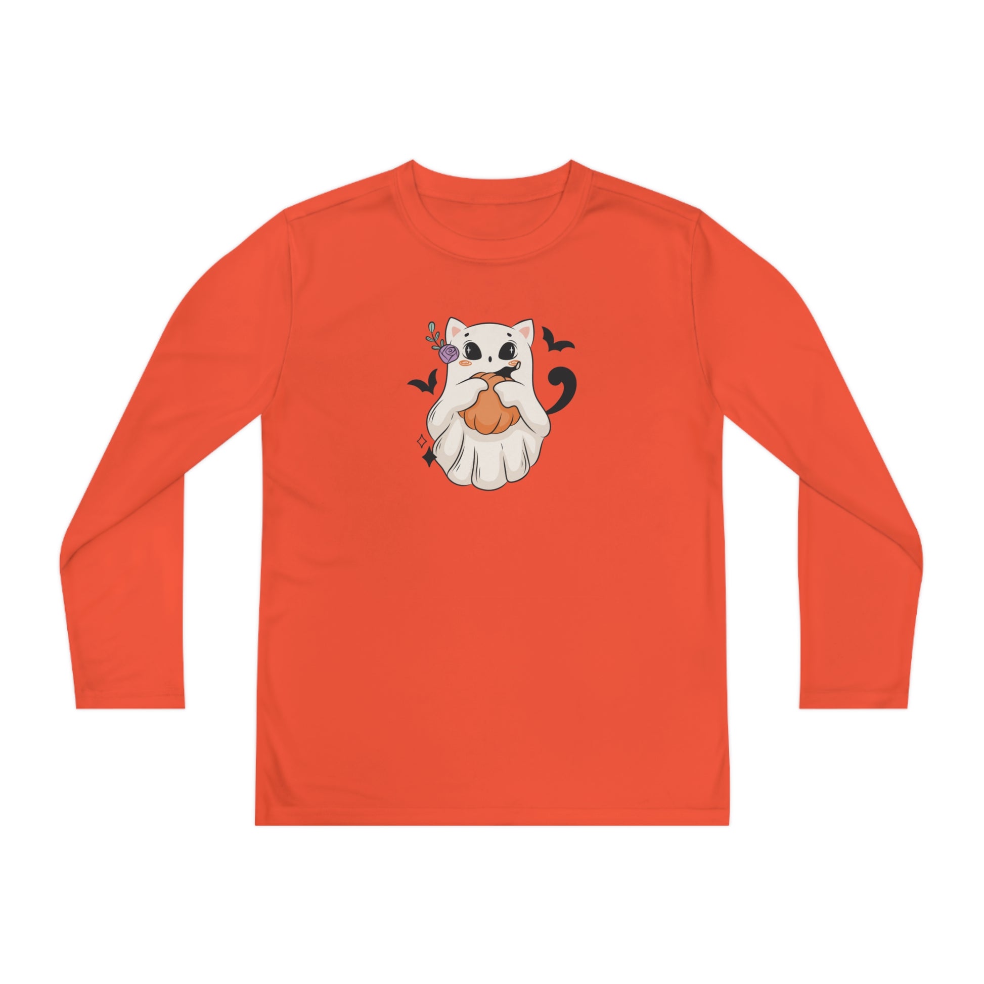 Sweet Kitty Ghost Youth Long Sleeve Competitor Tee - Kids clothes - Epileptic Al’s Shop