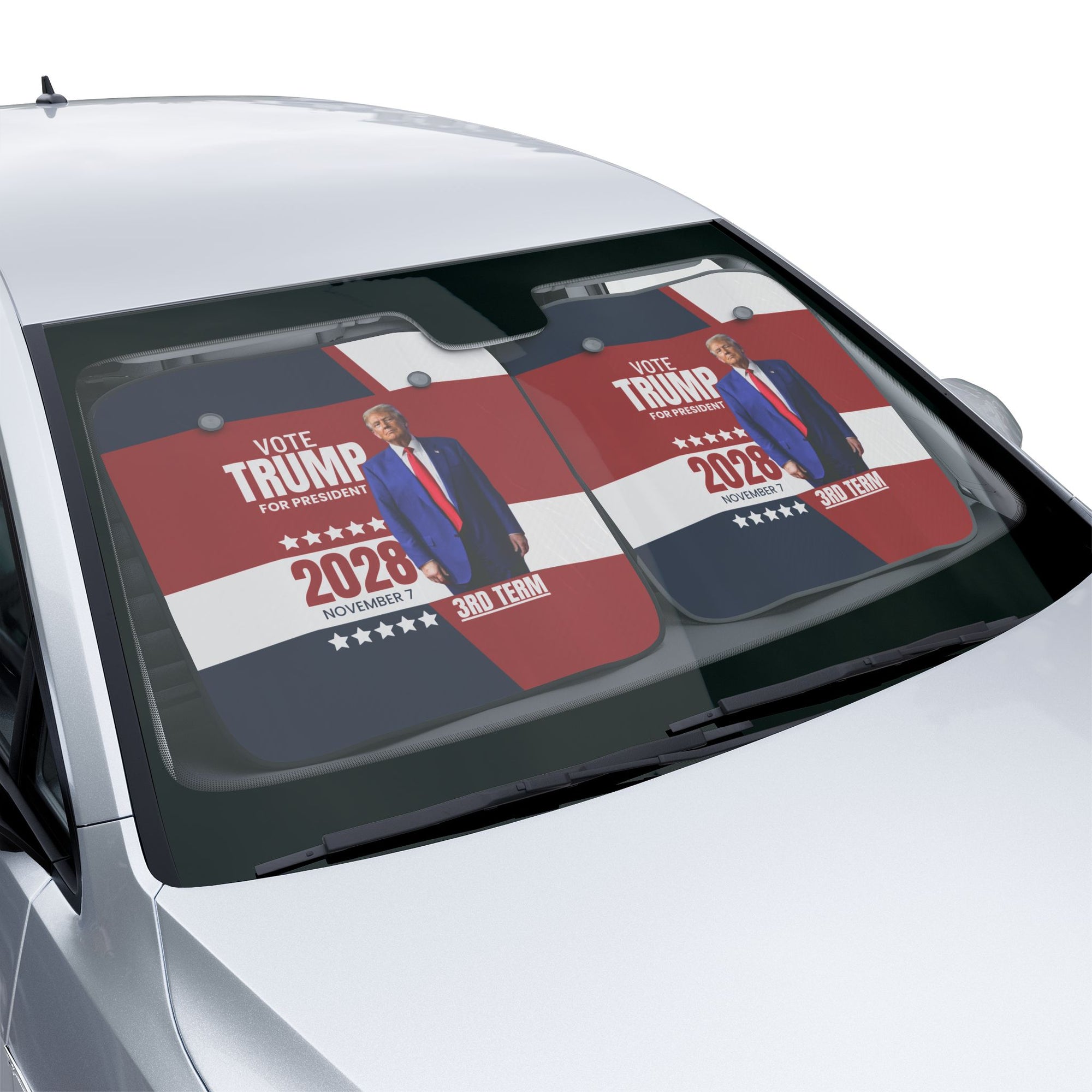 Vote Trump 2028 Car Sun Shades - Patriotic Auto Accessories for Supporters