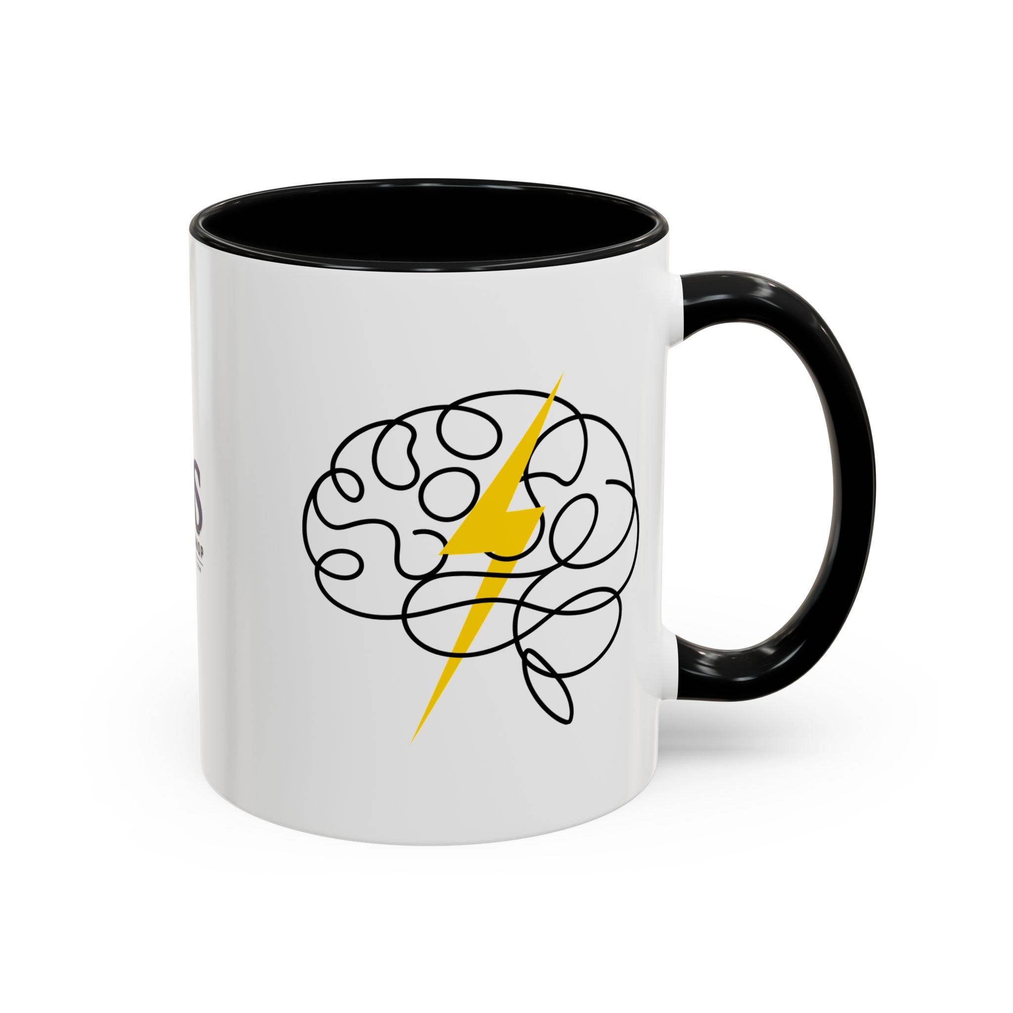Brain Lightning Bolt Accent Coffee Mug