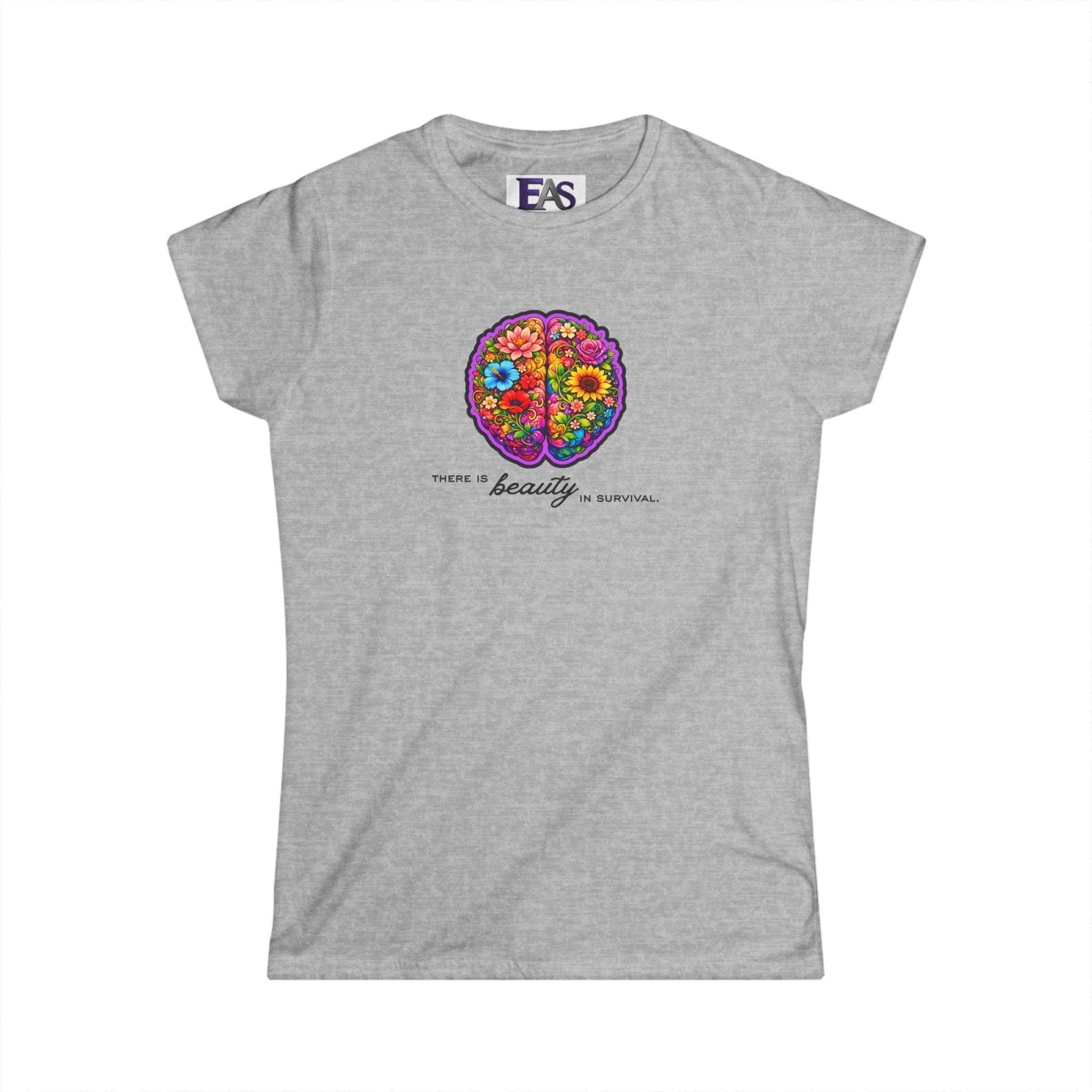 There Is Beauty in Survival Floral Brain Tee