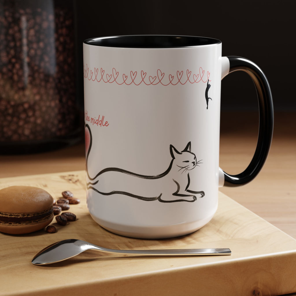 We Meet in the Middle Cat Wraparound Coffee Mug
