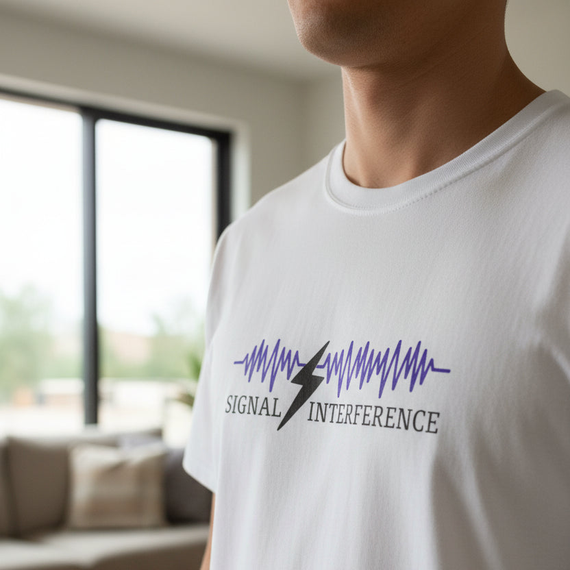 Signal Interference Women’s Tee – Minimalist Waveform Graphic T-Shirt