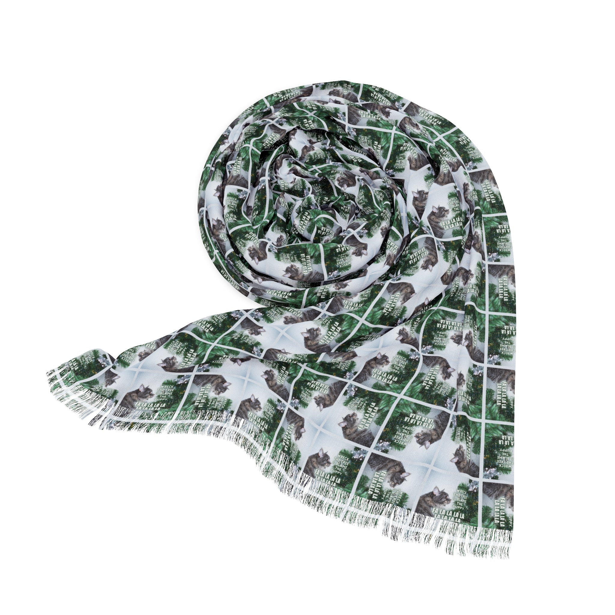 Photo depicting the ​Wreck the Tree Christmas Light Scarf from EpiAl's Shop.