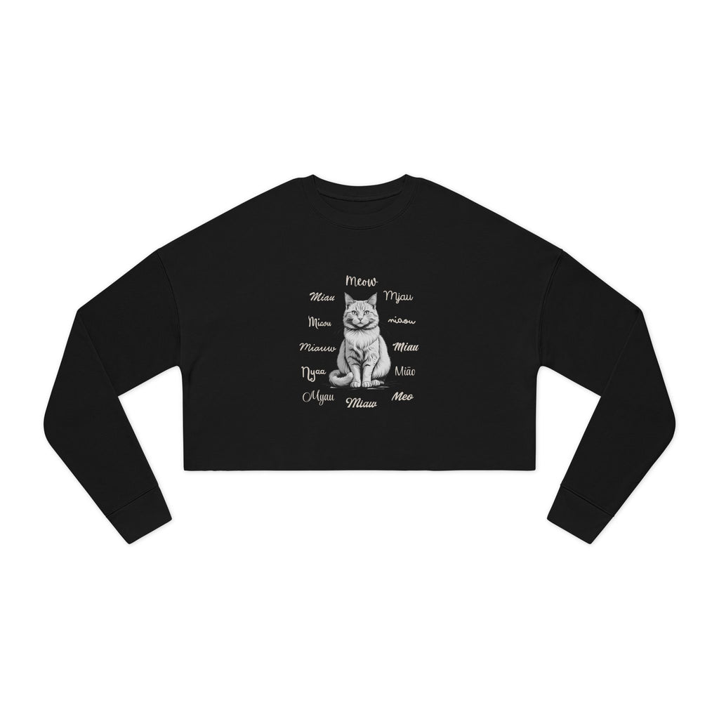 Worldly Cat Lover's Cropped Sweatshirt
