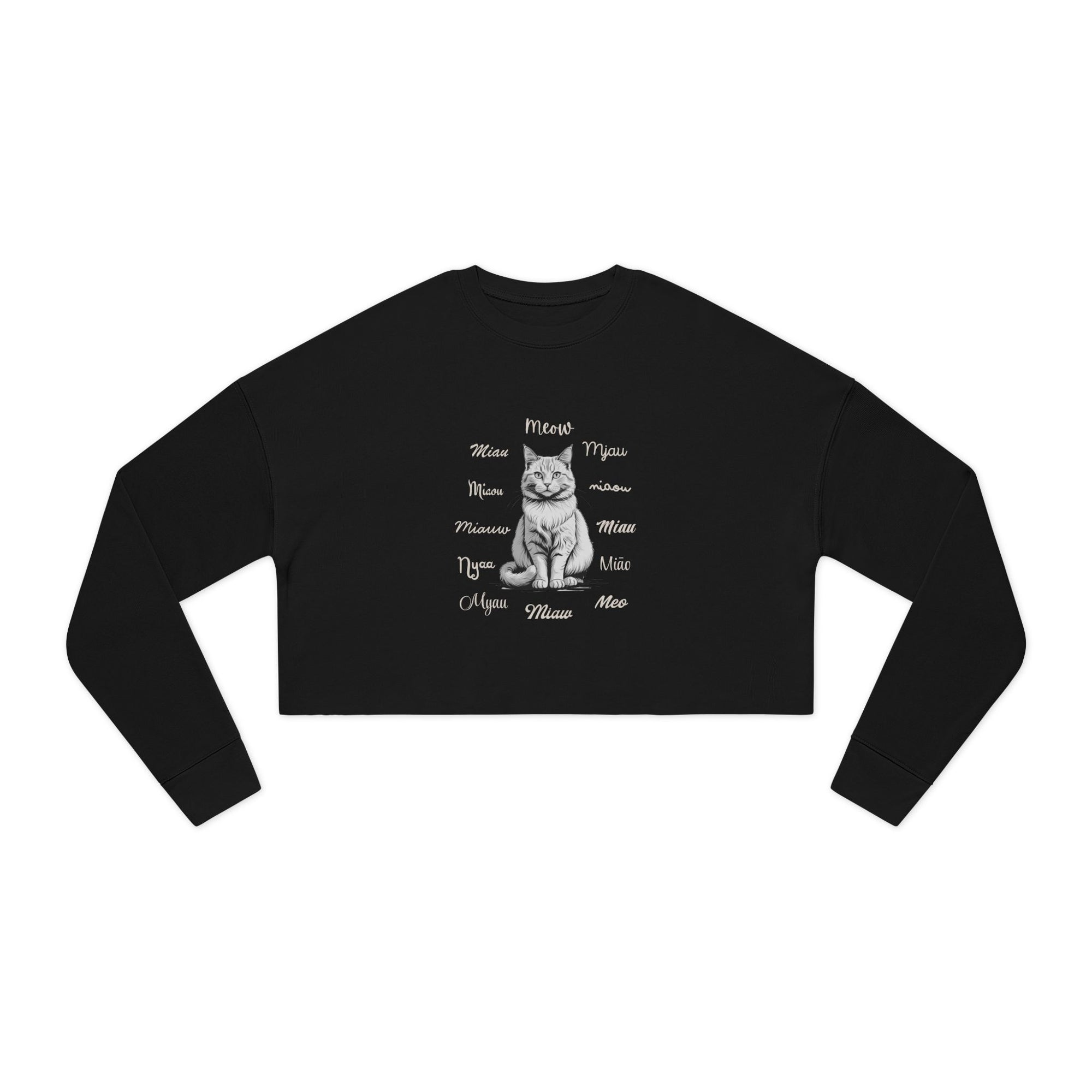 Worldly Cat Lover's Cropped Sweatshirt